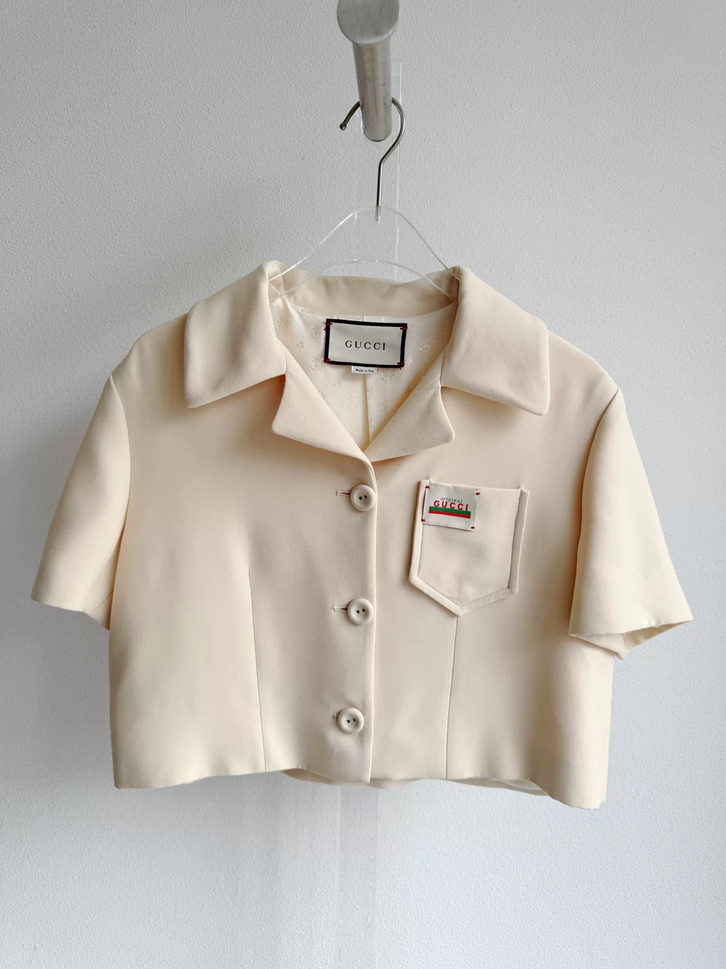 Gucci Gucci Beige Embroidered Logo Short Blazer Size XS / US 0-2 / IT 36-38 - 2 Thumbnail