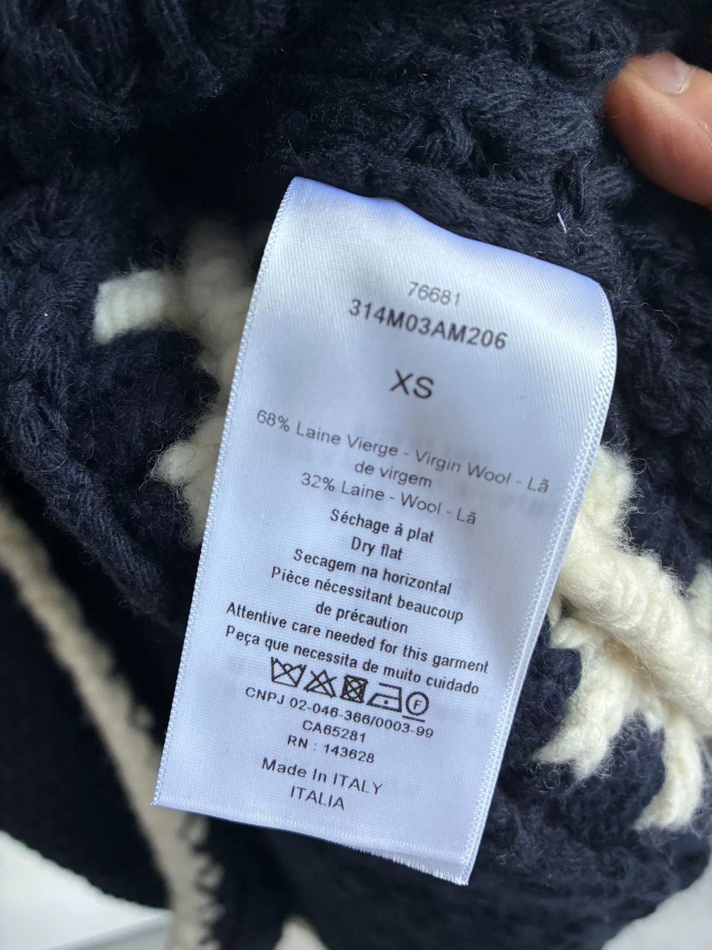 Dior Dior Navy White Knit Cardigan XS Size XS / US 0-2 / IT 36-38 - 6 Thumbnail