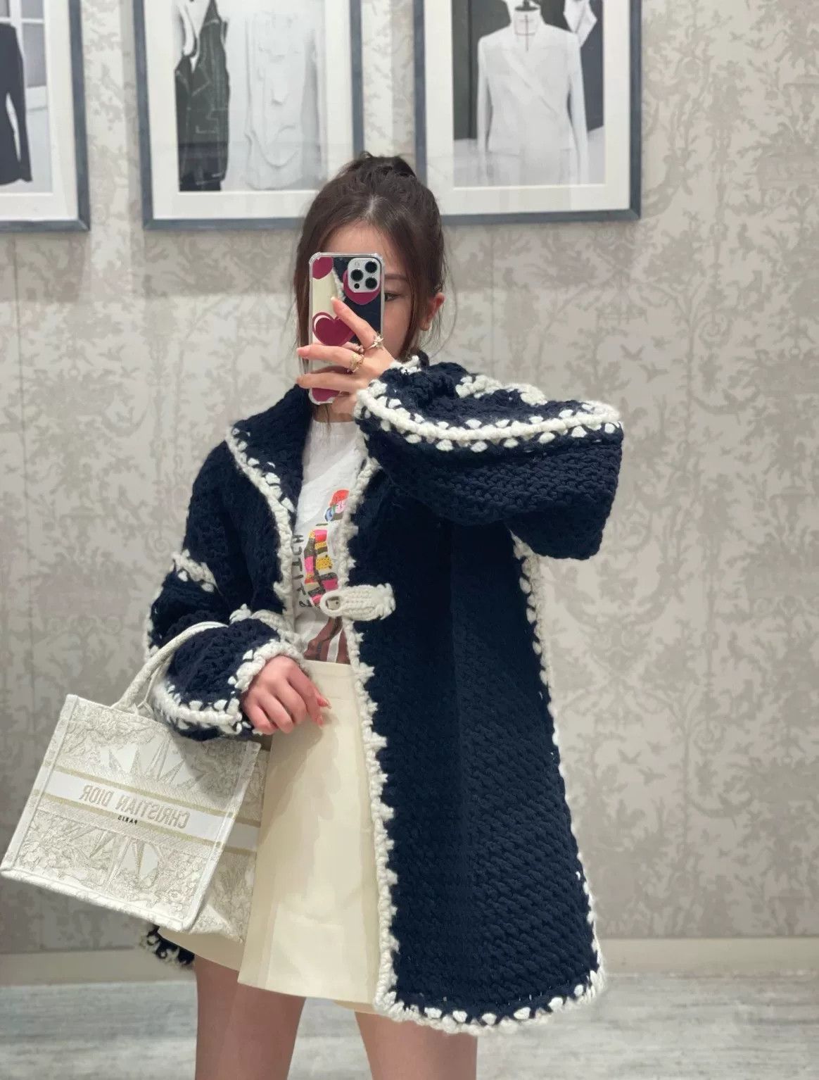 Dior Dior Navy White Knit Cardigan XS Size XS / US 0-2 / IT 36-38 - 9 Thumbnail