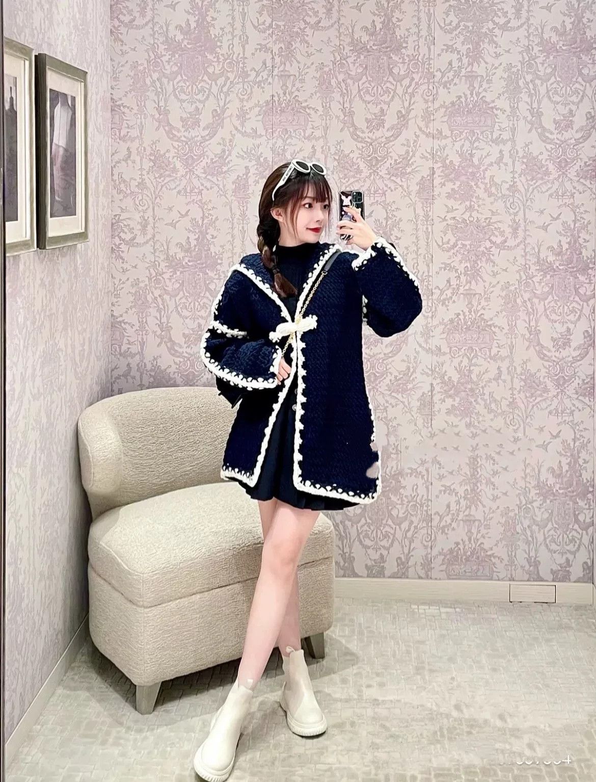 Dior Dior Navy White Knit Cardigan XS Size XS / US 0-2 / IT 36-38 - 8 Thumbnail