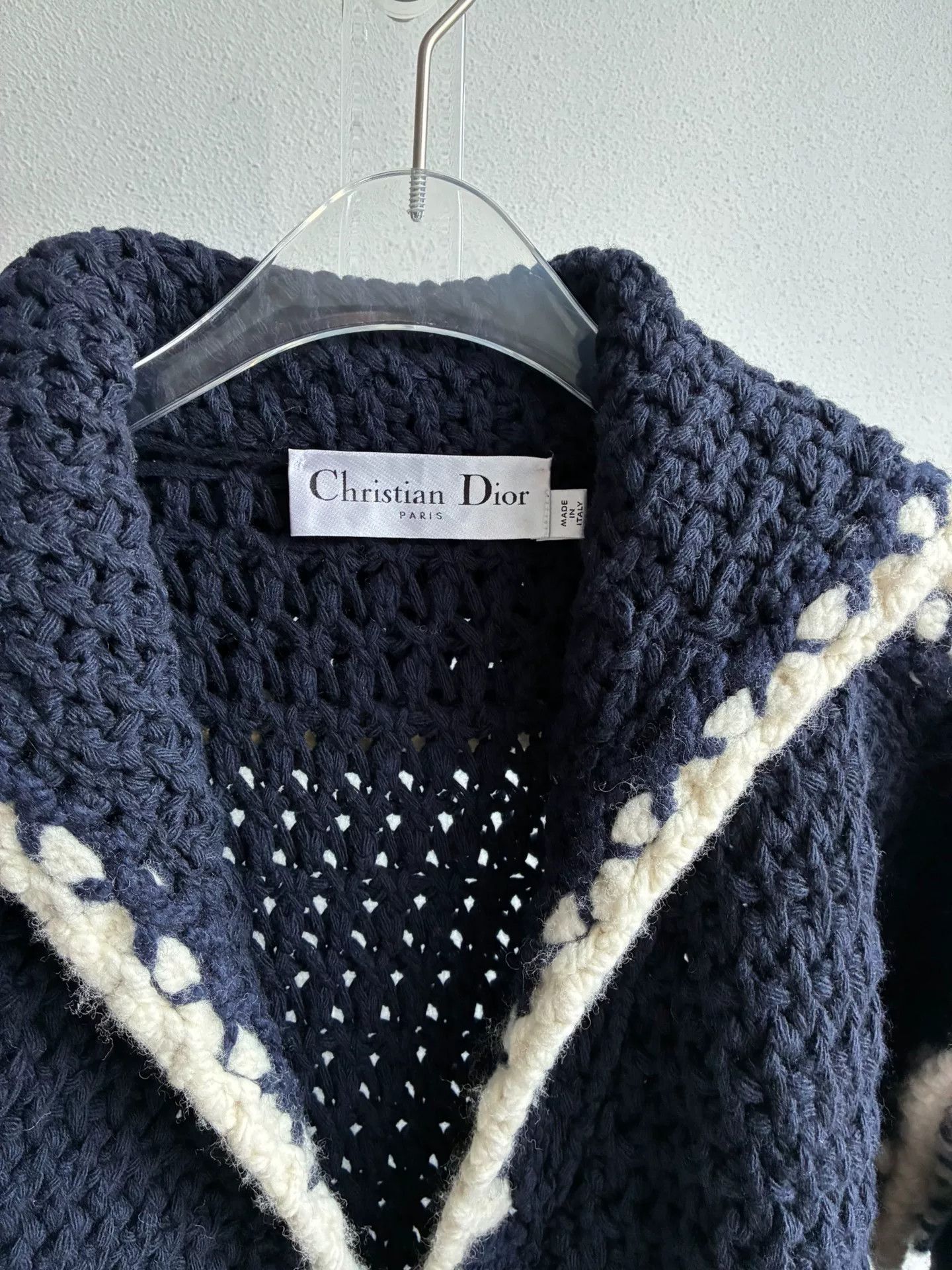 Dior Dior Navy White Knit Cardigan XS Size XS / US 0-2 / IT 36-38 - 4 Thumbnail