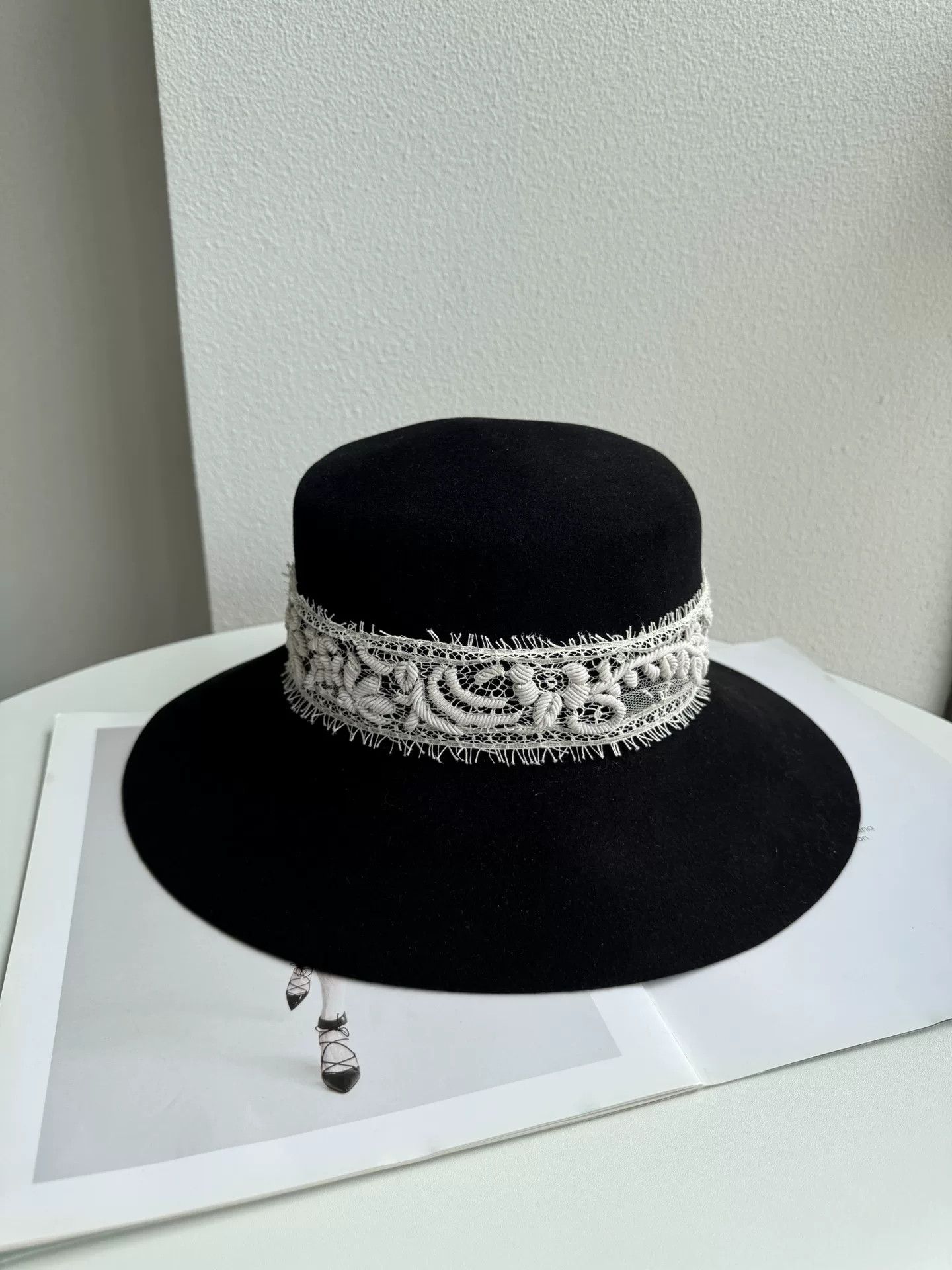 Maison Michel Maison Michel Black Wool Hat Size ONE SIZE - 2 Thumbnail
