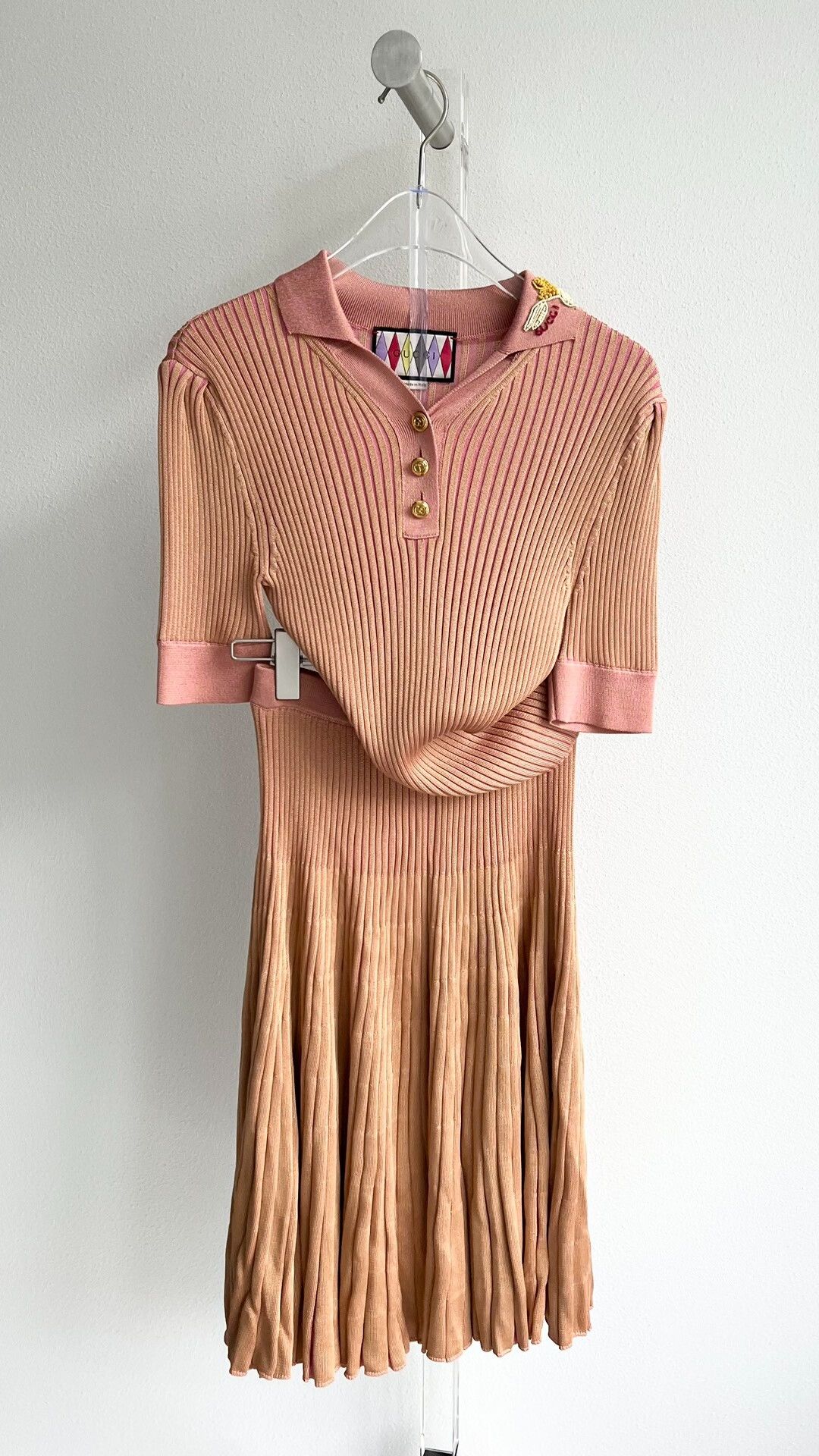 Gucci Gucci Knit Short-Sleeve Pleated Dress Size S / US 4 / IT 40 - 2 Thumbnail