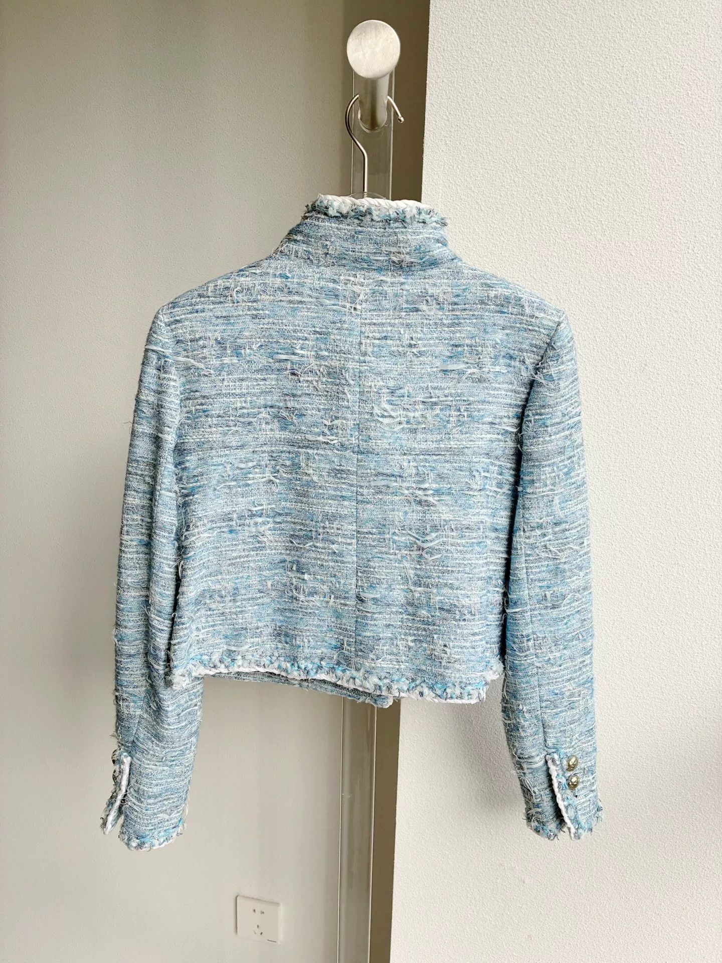 Chanel Chanel Blue Woven Short Coat Size XXS / US 00 / IT 34 - 3 Thumbnail