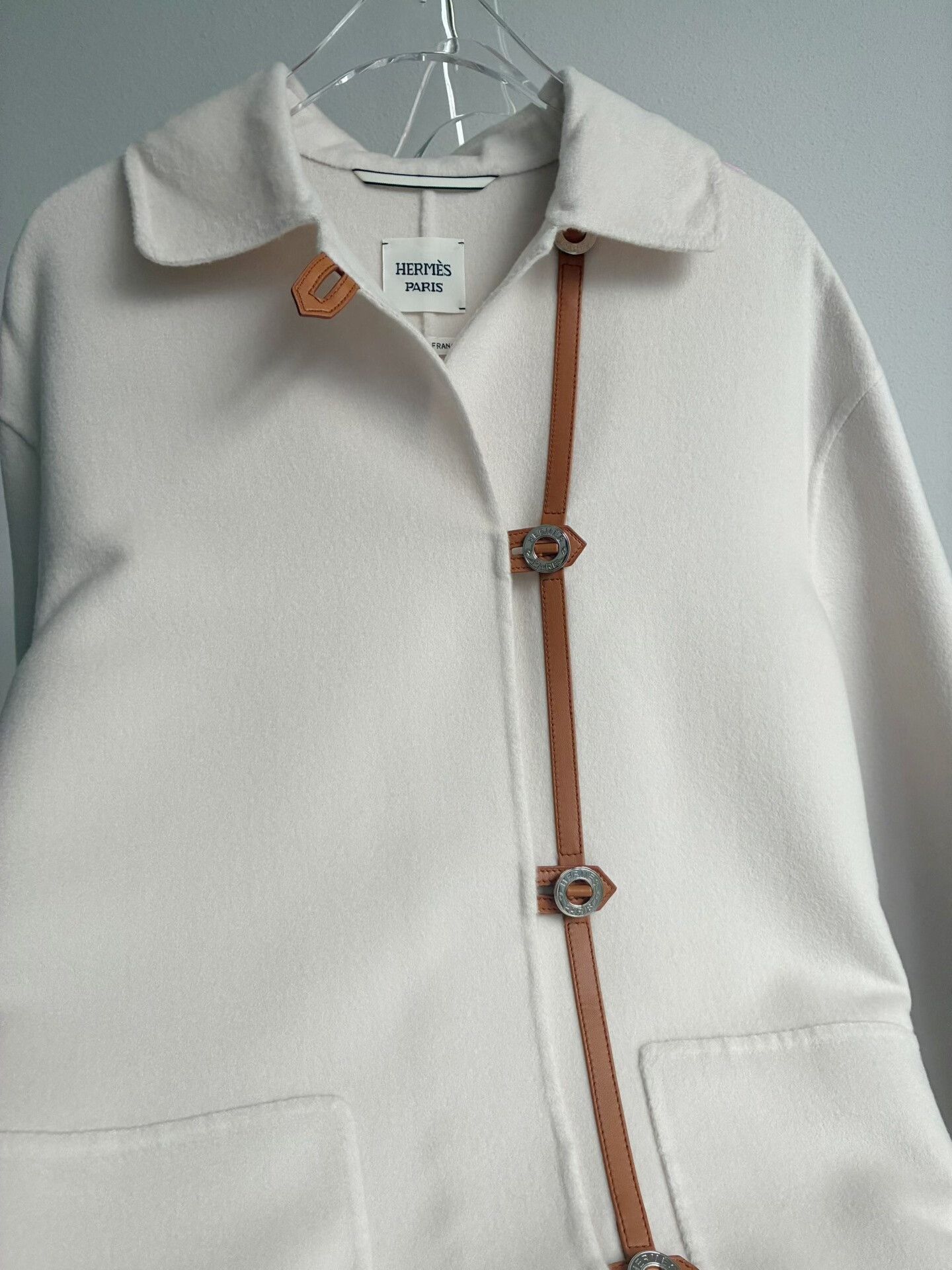Hermes Hermes Off-White Cashmere Coat Size XXS / US 00 / IT 34 - 4 Thumbnail