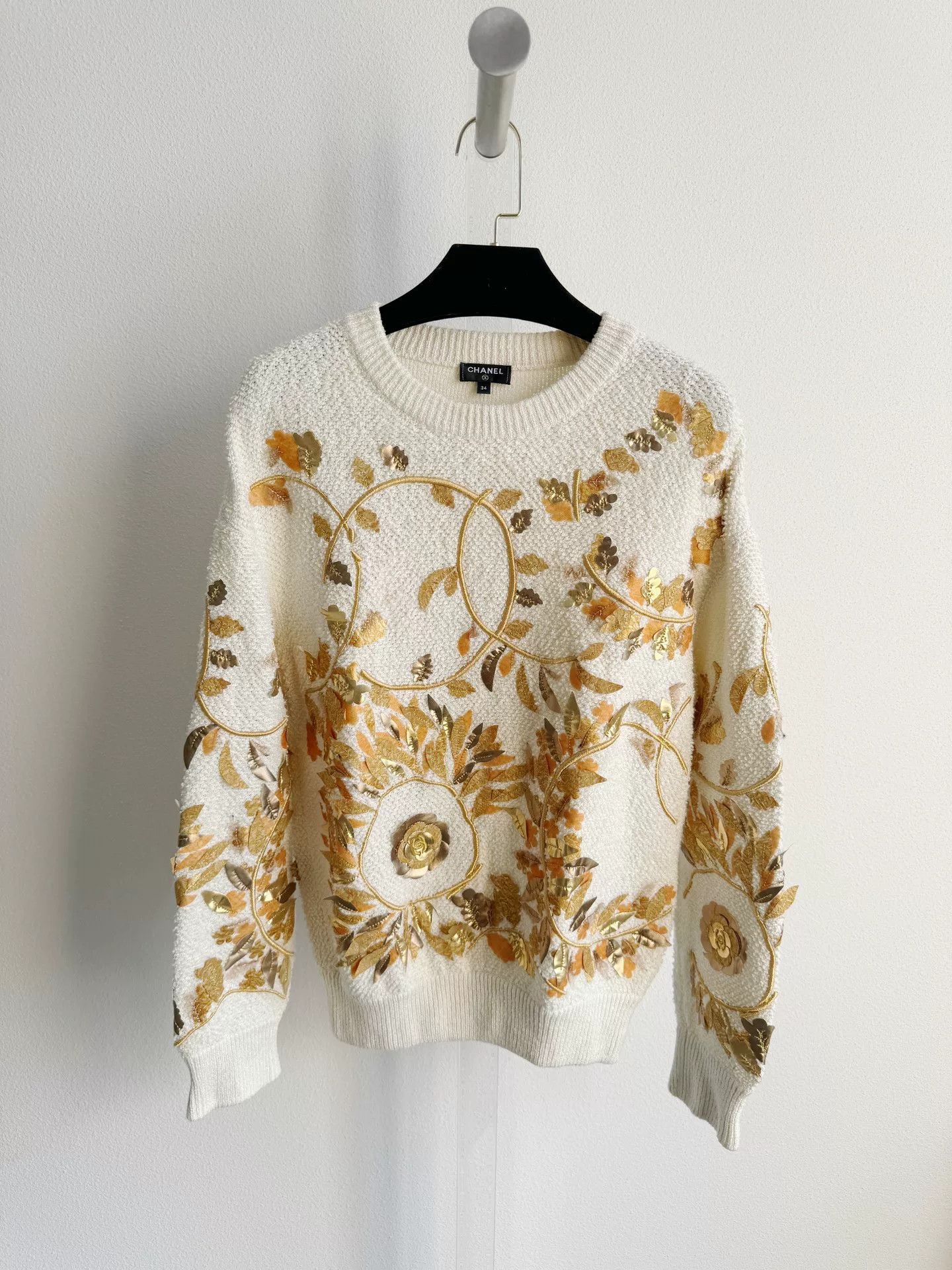 Chanel Chanel 2018 Greek Runway Gold Leaf Sweater Size XXS / US 00 / IT 34 - 2 Thumbnail