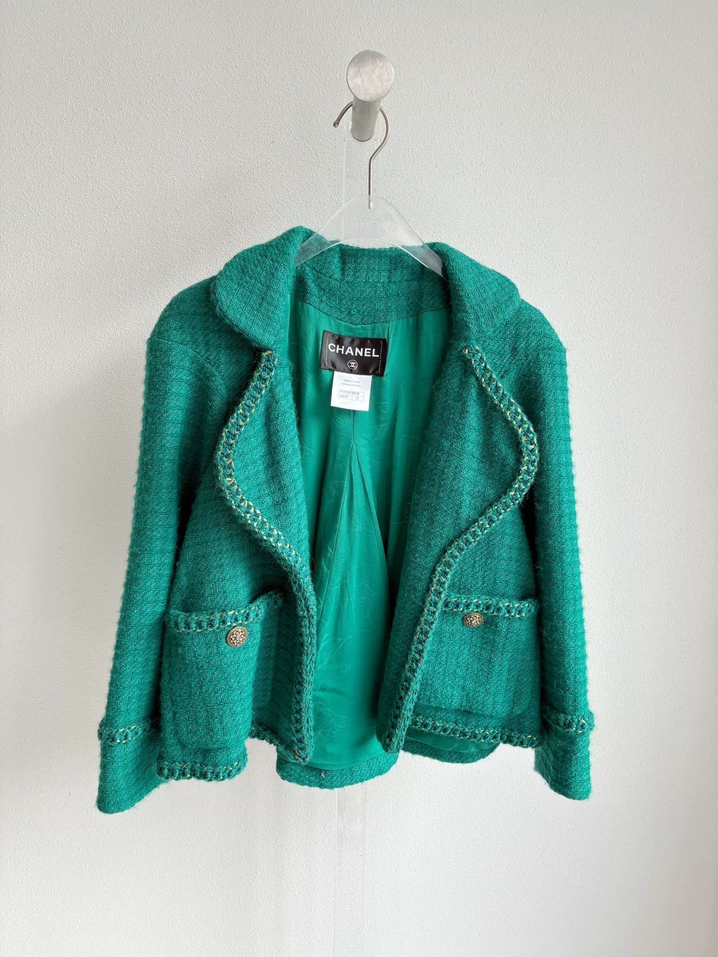 Chanel Chanel Green Chain Trim Short Jacket Size XXS / US 00 / IT 34 - 2 Thumbnail