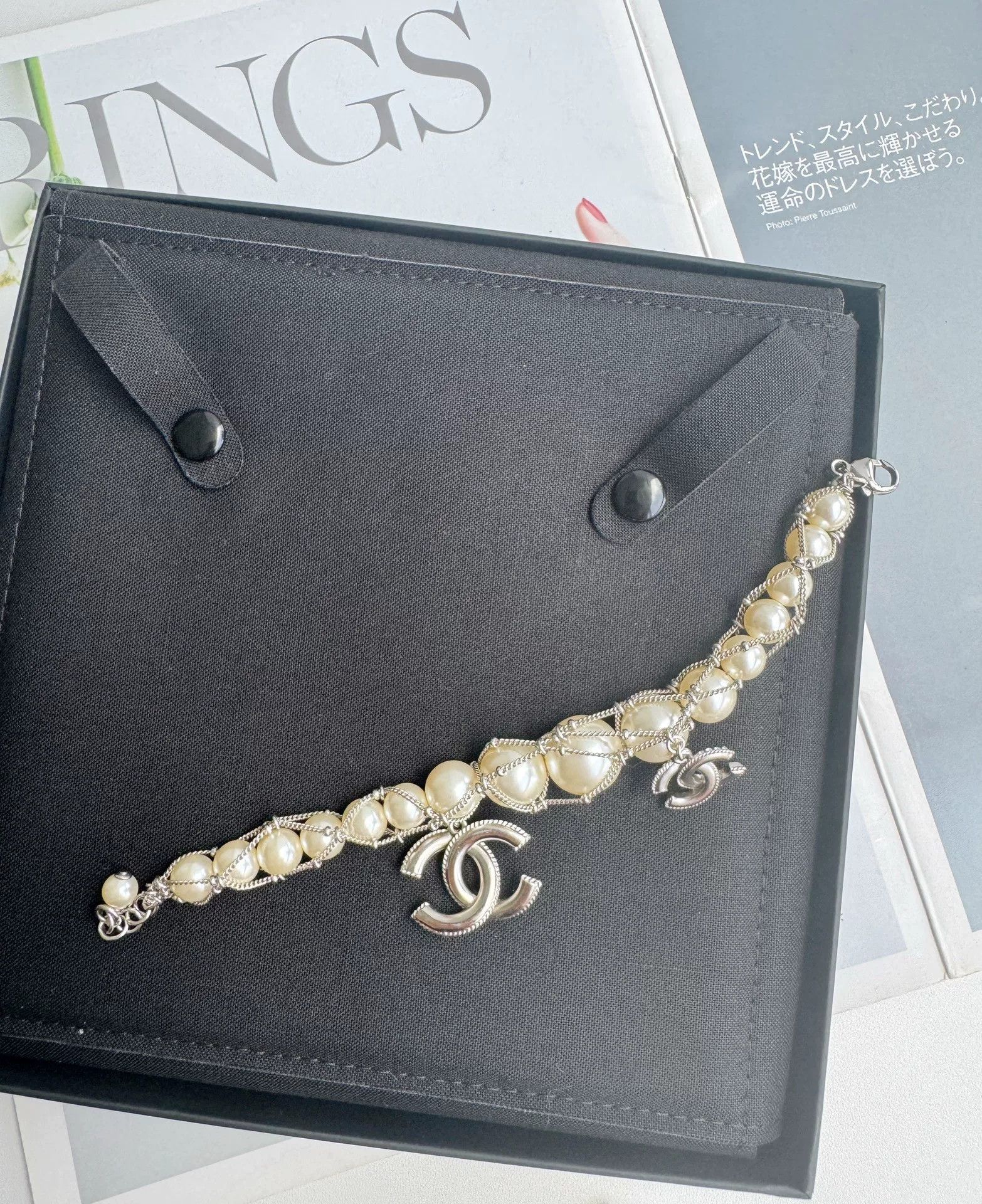 Chanel Chanel Pearl Double C Diamond Logo Bracelet Size ONE SIZE - 5 Thumbnail