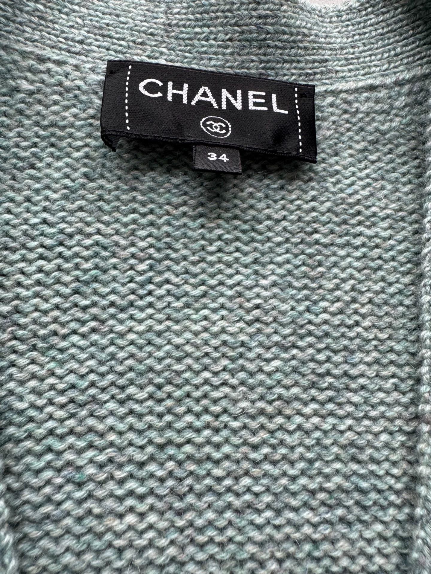 Chanel Chanel Blue Stripe Cashmere Cardigan Size XXS / US 00 / IT 34 - 4 Thumbnail