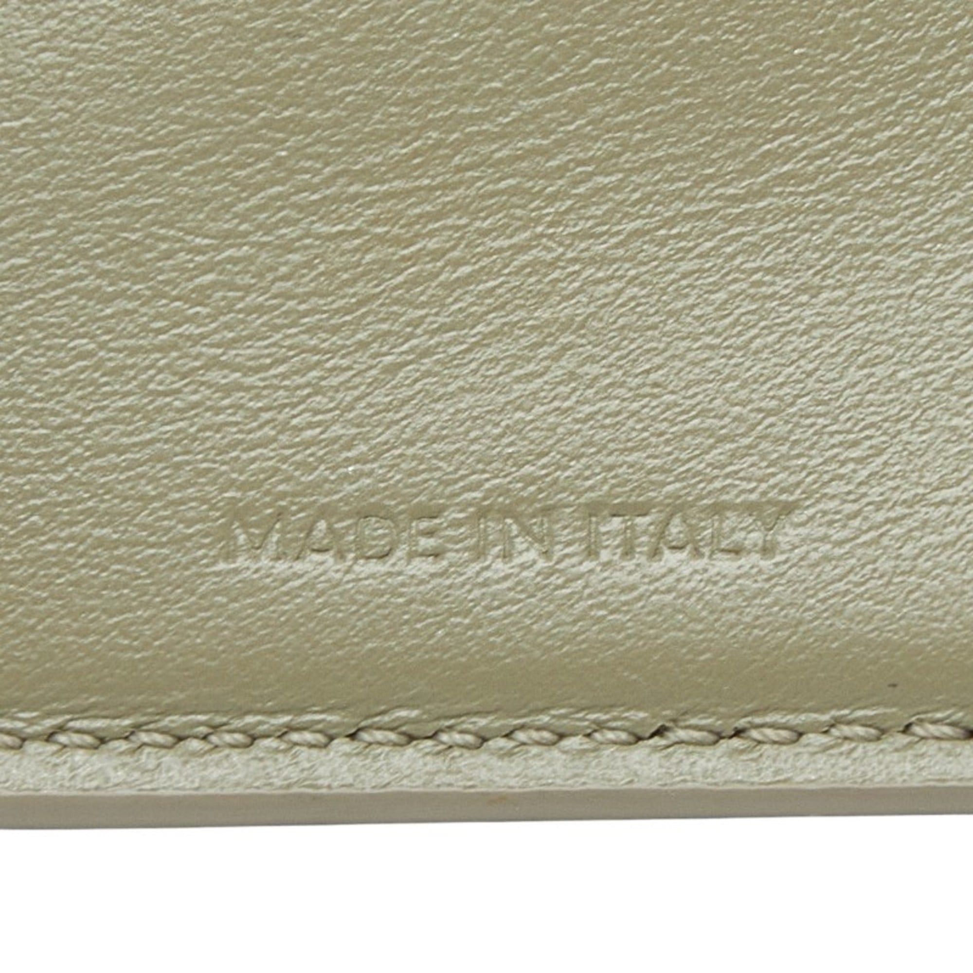 Celine Celine Triomphe Compact Wallet, Tri-fold Golden Khaki and Green Leather, Women's, CELINE Size ONE SIZE - 8 Thumbnail