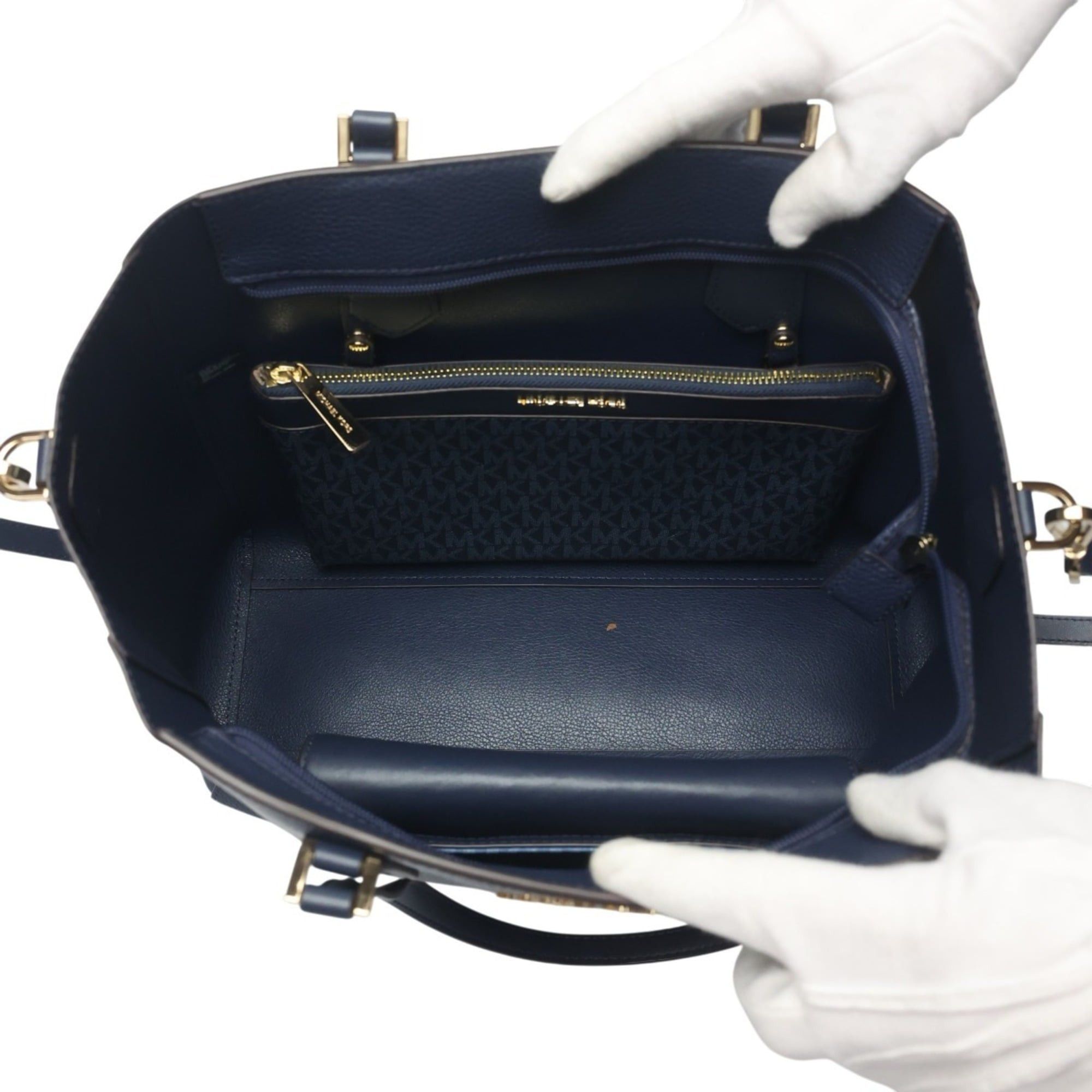 Michael Kors Michael Kors Tote Bag Shoulder Leather 35H0GKFT9T Navy Size ONE SIZE - 10 Thumbnail