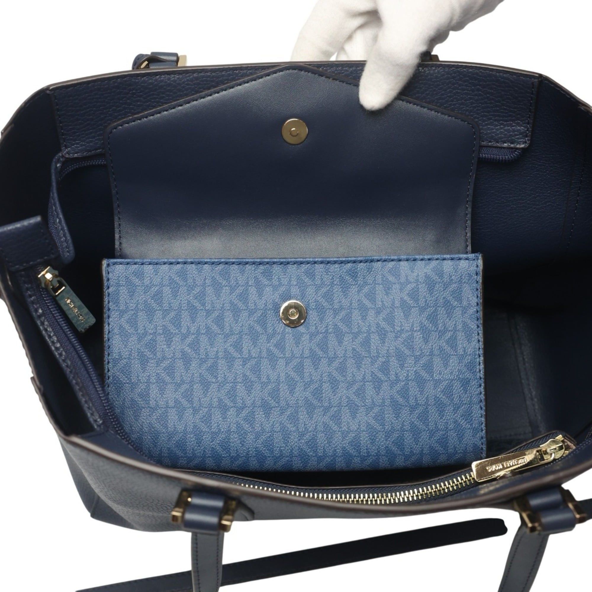 Michael Kors Michael Kors Tote Bag Shoulder Leather 35H0GKFT9T Navy Size ONE SIZE - 11 Thumbnail