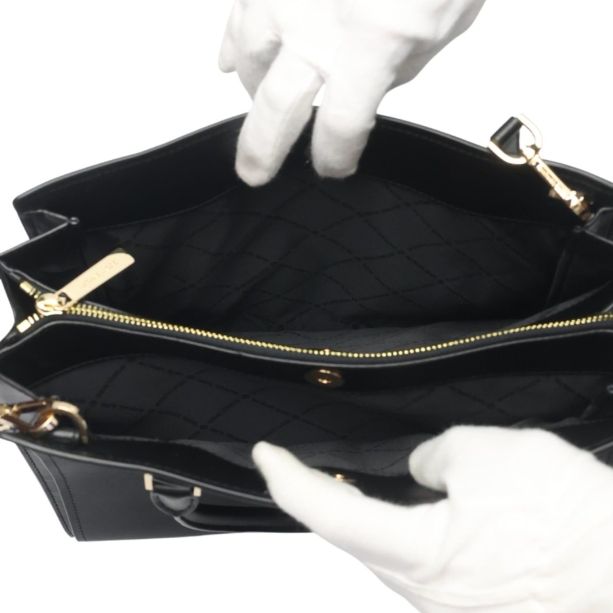 Michael Kors Michael Kors Sheila Satchel Tote Bag, Leather, 35T0GWXS3L, Black Size ONE SIZE - 13 Thumbnail