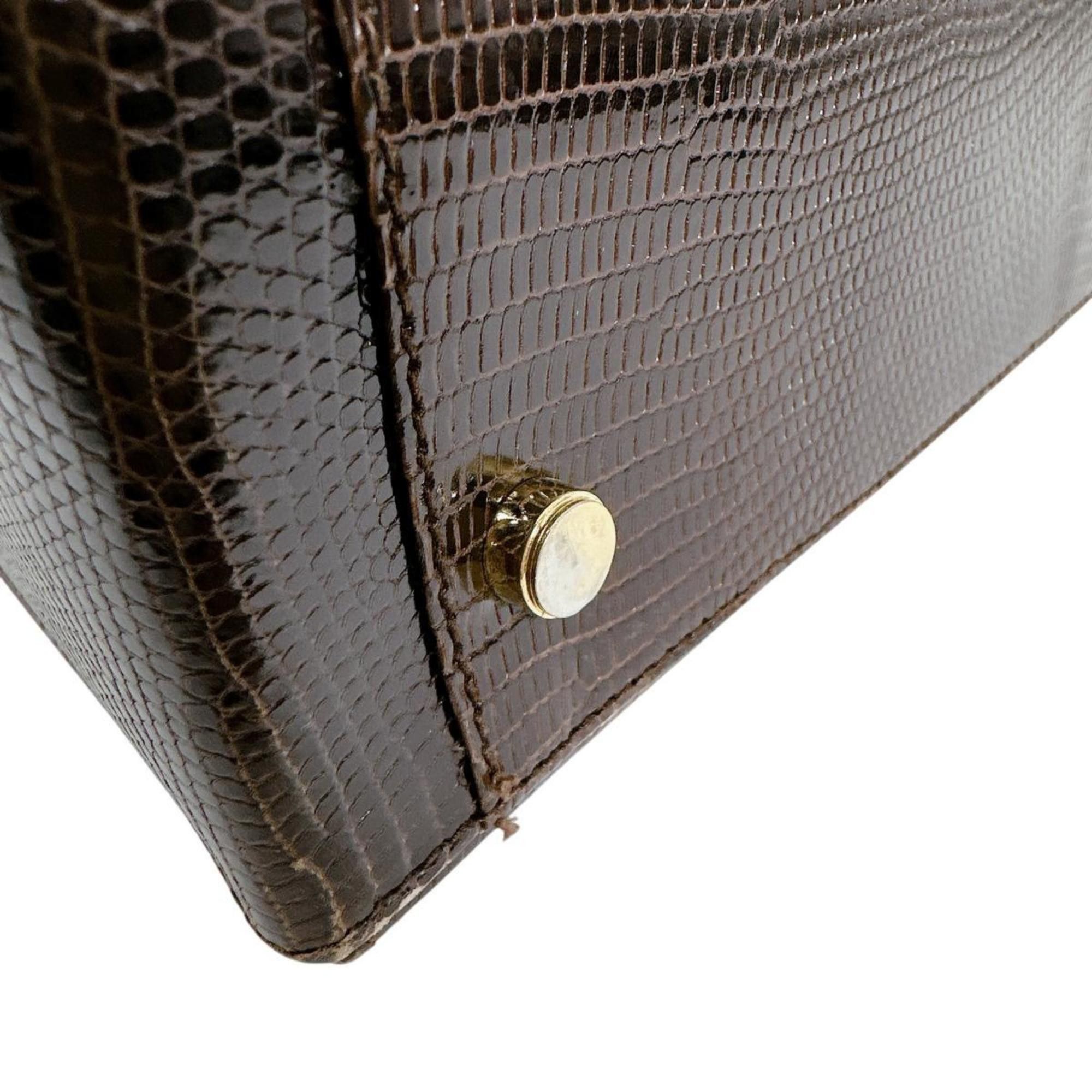 Salvatore Ferragamo Salvatore Ferragamo handbag in brown Gancini embossed leather Size ONE SIZE - 9 Thumbnail