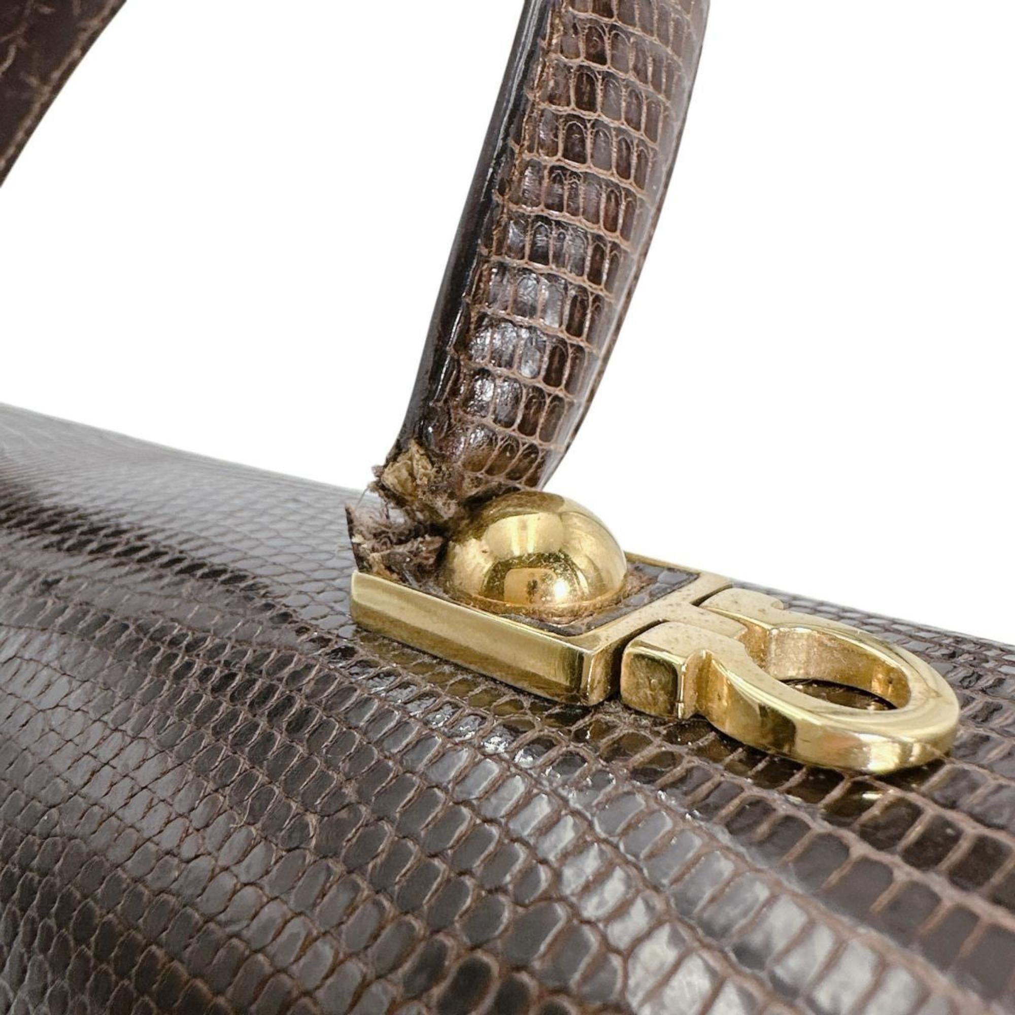 Salvatore Ferragamo Salvatore Ferragamo handbag in brown Gancini embossed leather Size ONE SIZE - 11 Thumbnail