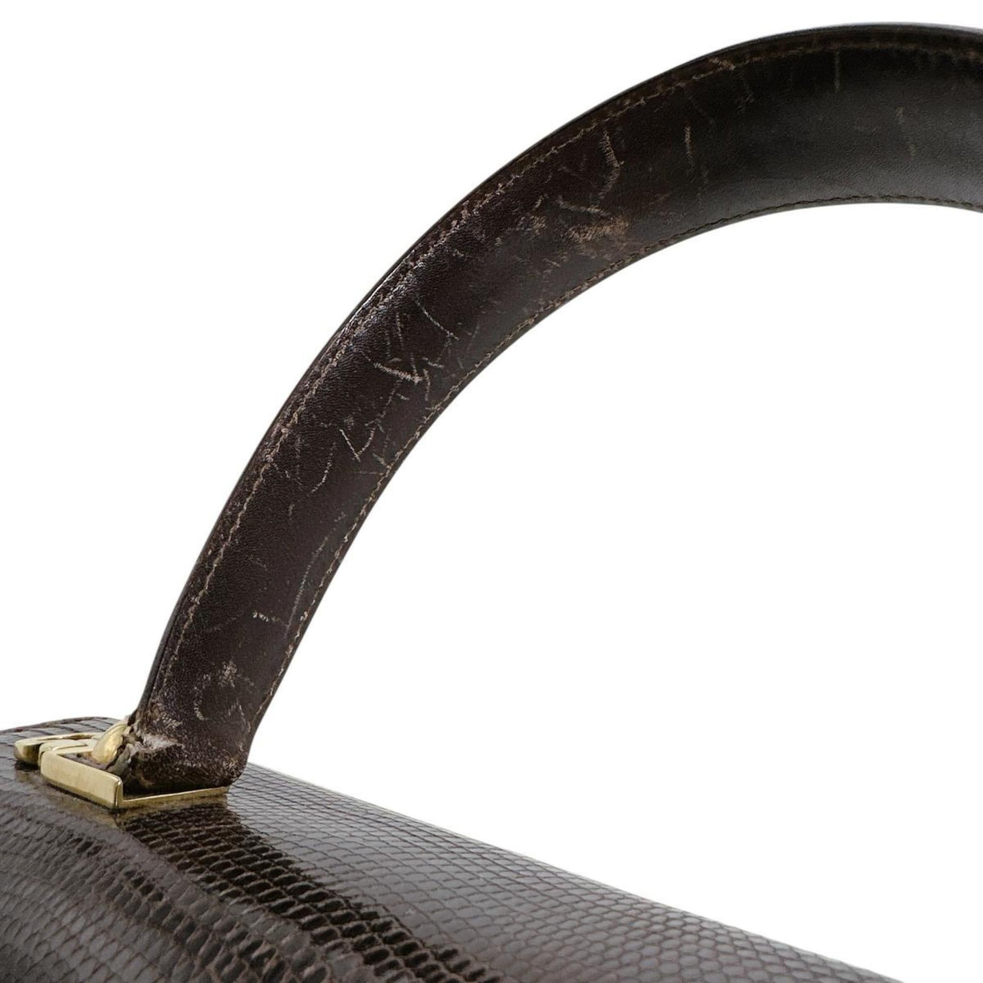 Salvatore Ferragamo Salvatore Ferragamo handbag in brown Gancini embossed leather Size ONE SIZE - 10 Thumbnail
