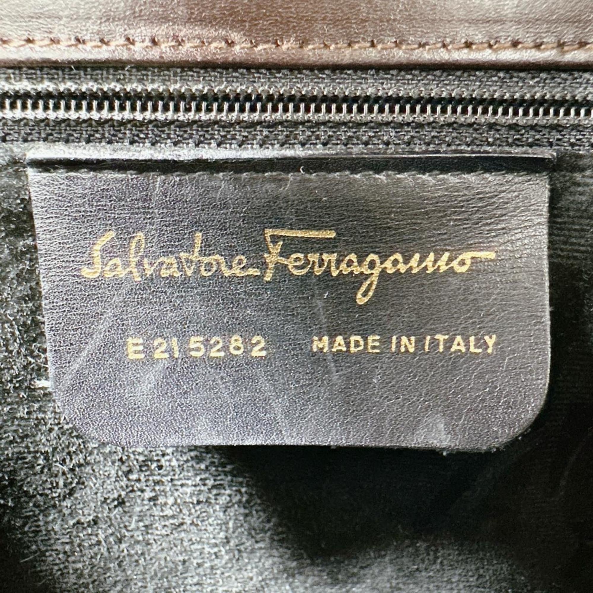 Salvatore Ferragamo Salvatore Ferragamo handbag in brown Gancini embossed leather Size ONE SIZE - 19 Thumbnail