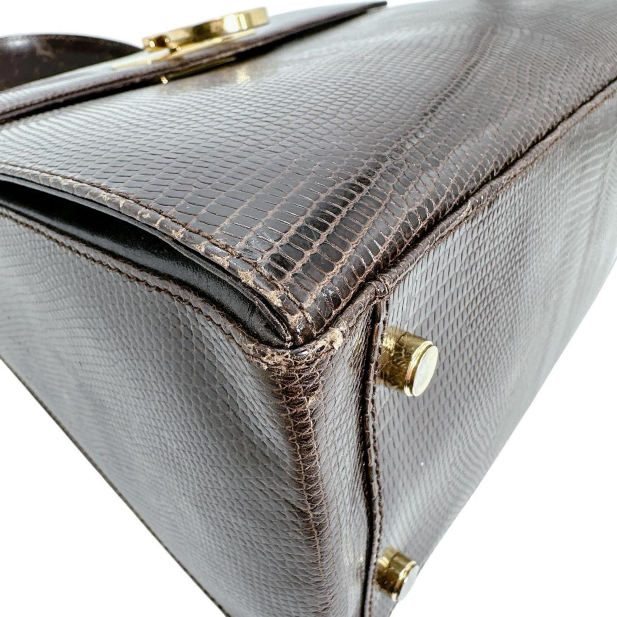 Salvatore Ferragamo Salvatore Ferragamo handbag in brown Gancini embossed leather Size ONE SIZE - 6 Thumbnail