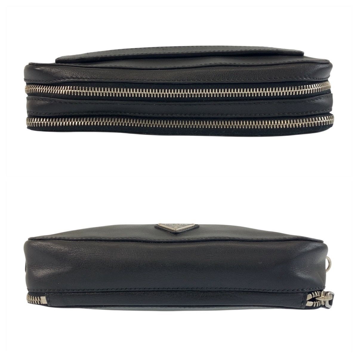Prada Prada Prada Triangle Logo Leather Clutch Bag Leather Clutch Bag DUTY FREE for USA Size ONE SIZE - 10 Thumbnail