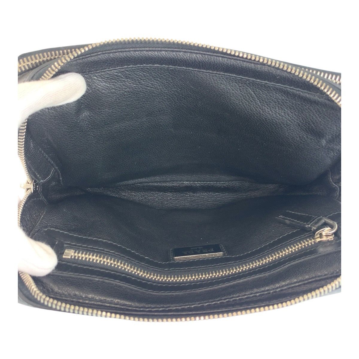 Prada Prada Prada Triangle Logo Leather Clutch Bag Leather Clutch Bag DUTY FREE for USA Size ONE SIZE - 8 Thumbnail