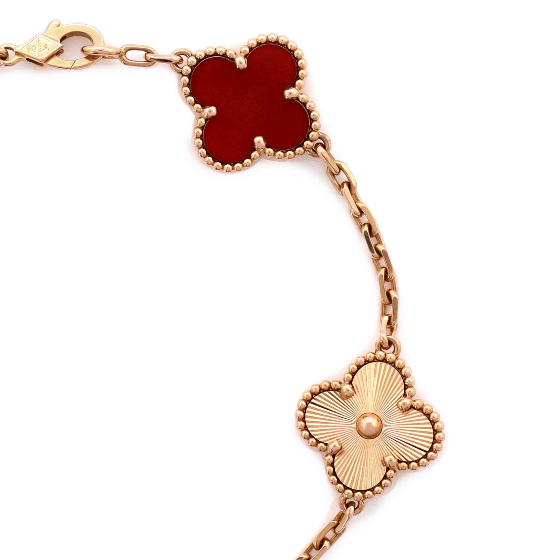 Van Cleef & Arpels Vintage Alhambra 5 Motifs Bracelet Size ONE SIZE - 4 Thumbnail