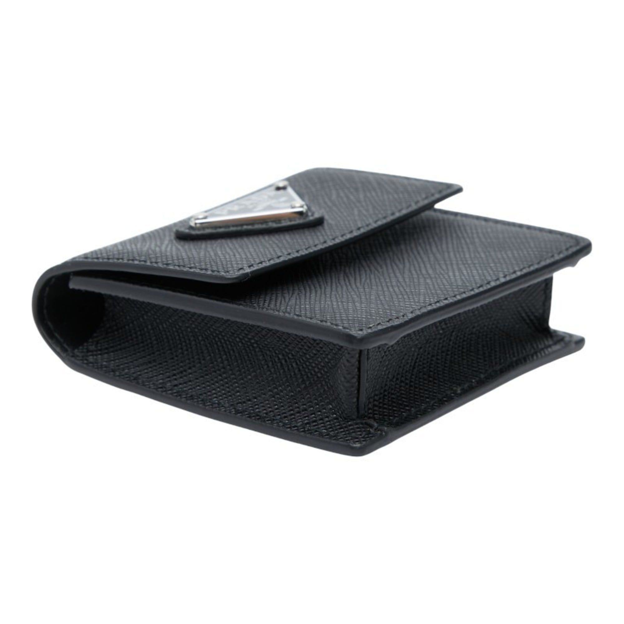 Prada Prada Triangle Logo Plate Small Accessory Pouch in Black Saffiano Leather for Women Size ONE SIZE - 5 Thumbnail