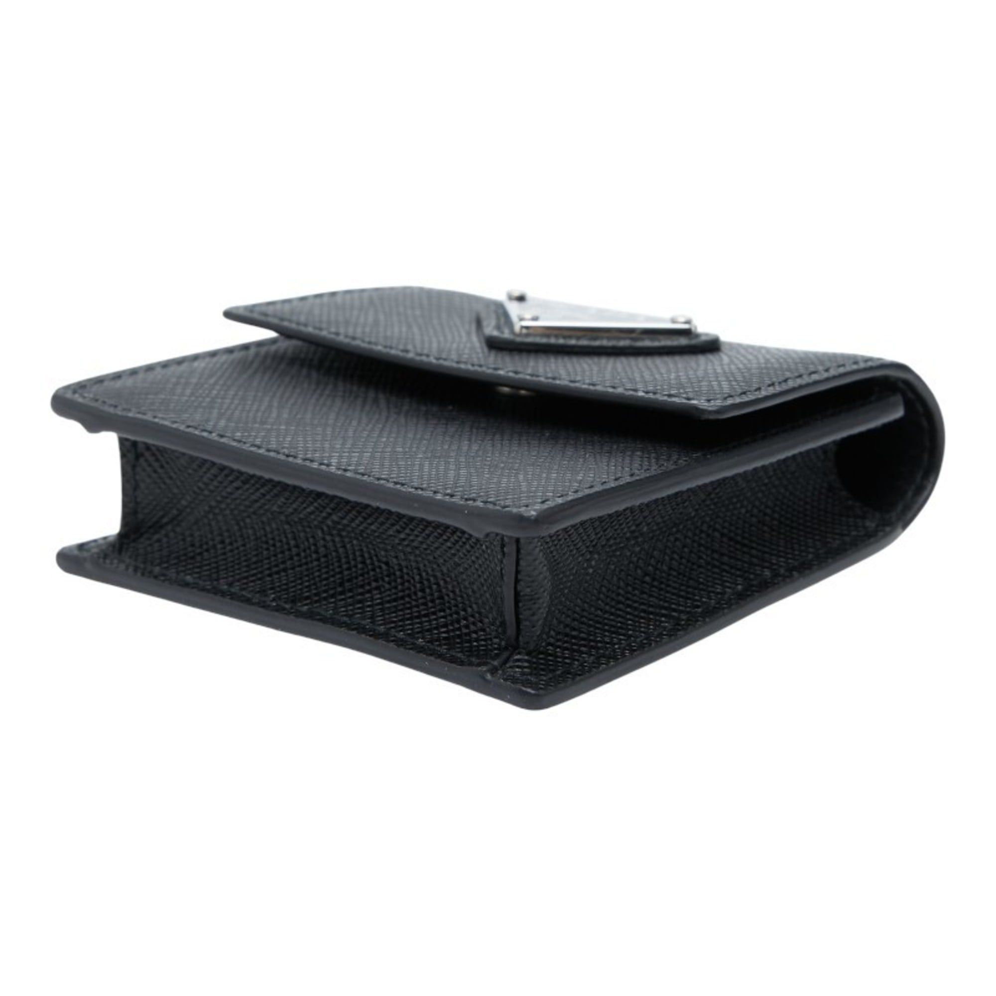 Prada Prada Triangle Logo Plate Small Accessory Pouch in Black Saffiano Leather for Women Size ONE SIZE - 4 Thumbnail