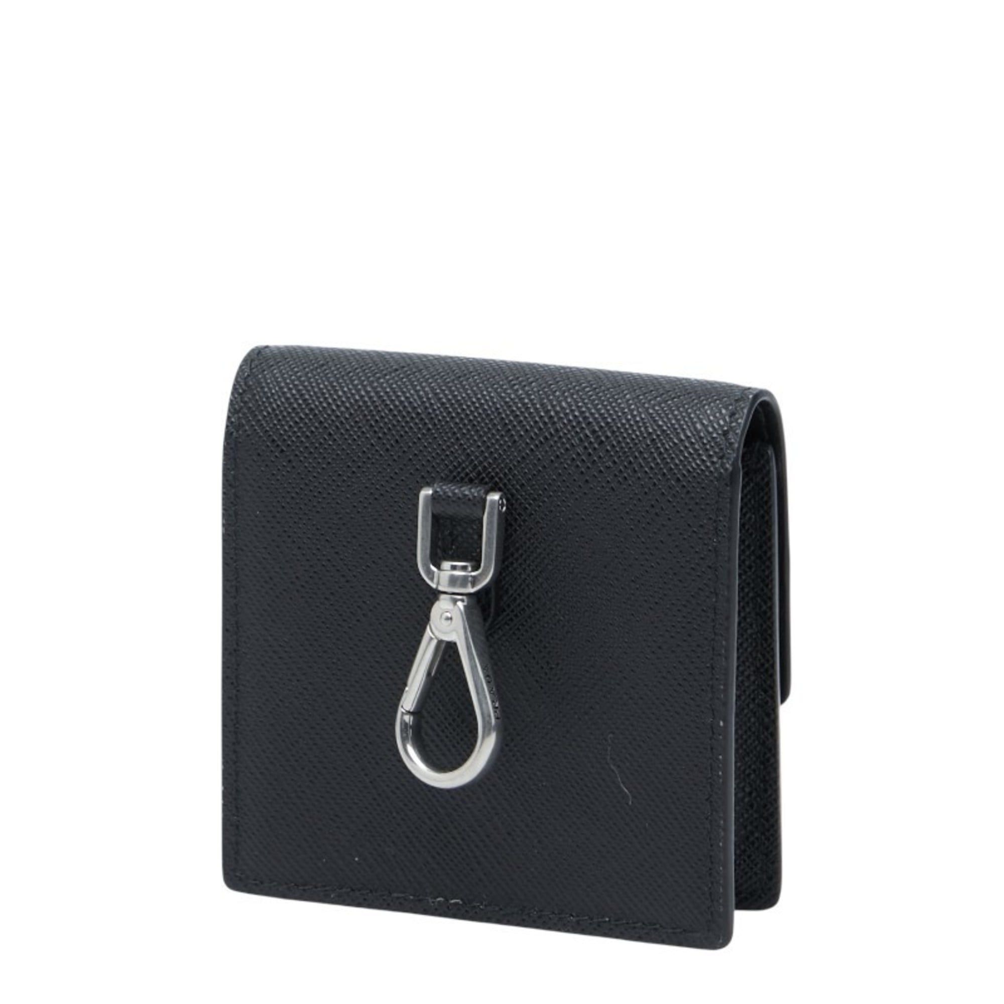 Prada Prada Triangle Logo Plate Small Accessory Pouch in Black Saffiano Leather for Women Size ONE SIZE - 2 Thumbnail