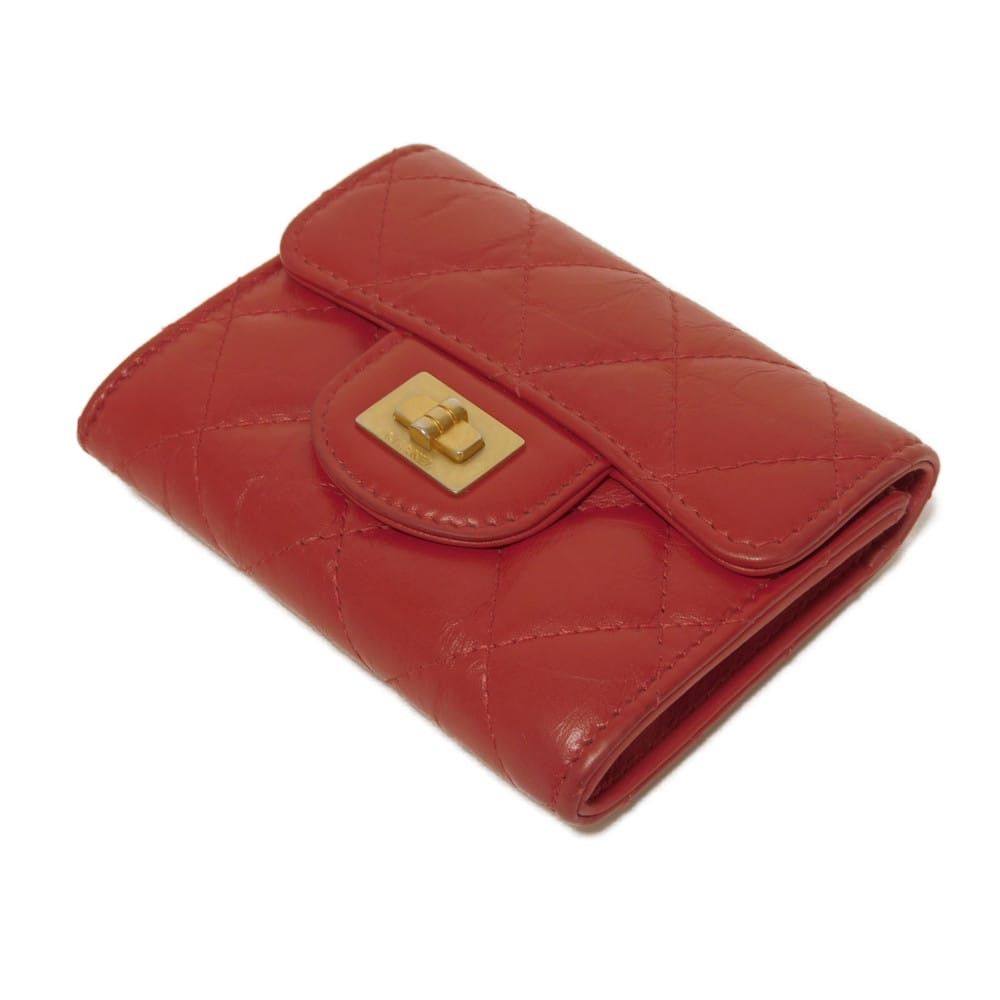 Chanel Chanel CHANEL 2.55 Calfskin Compact Wallet Leather Short Wallet A80234 DUTY FREE for USA Size ONE SIZE - 4 Thumbnail