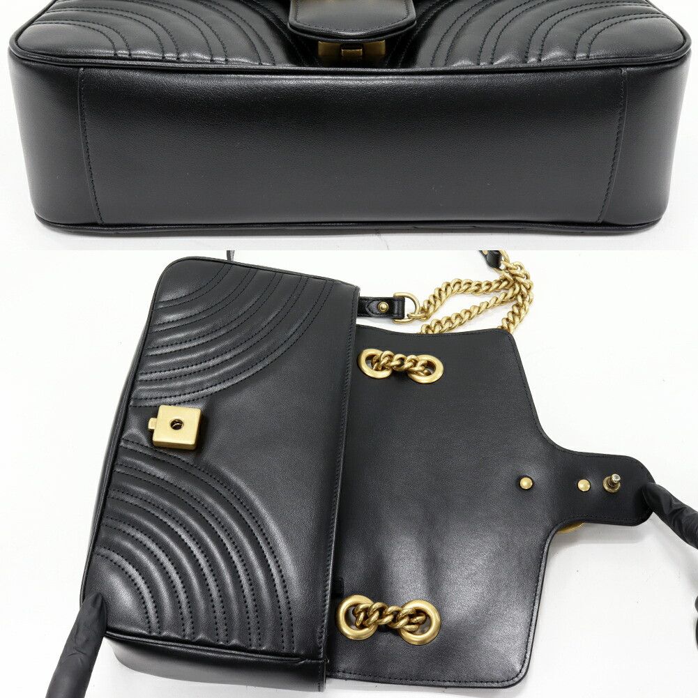 Gucci Gucci Gucci GG Marmont Calf Chain Shoulder Bag Leather Shoulder Bag 443497 DTDIT 1000 DUTY FREE for USA Size ONE SIZE - 5 Thumbnail