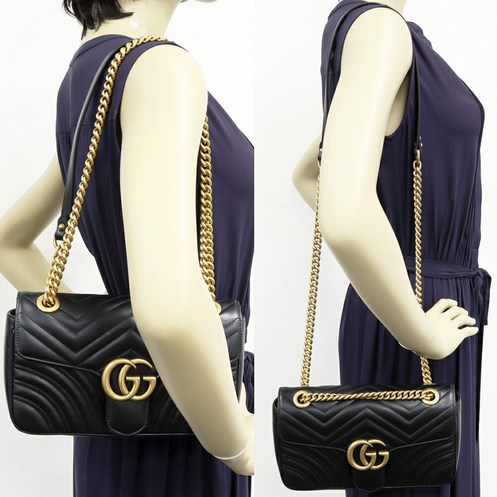 Gucci Gucci Gucci GG Marmont Calf Chain Shoulder Bag Leather Shoulder Bag 443497 DTDIT 1000 DUTY FREE for USA Size ONE SIZE - 2 Thumbnail