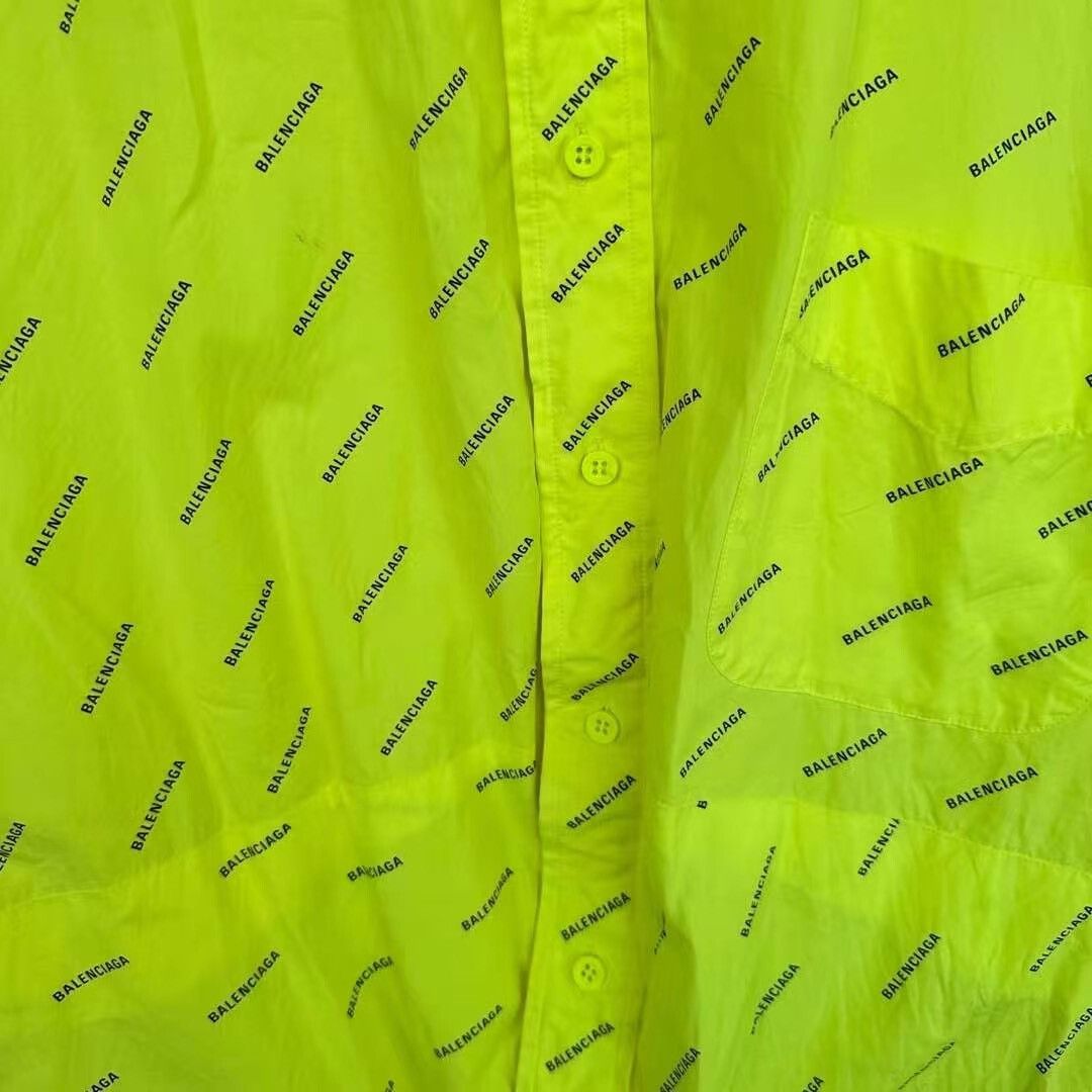 Balenciaga Balenciaga Fluorescent Yellow All-Over Print Shirt Size XXS / US 00 / IT 34 - 3 Thumbnail