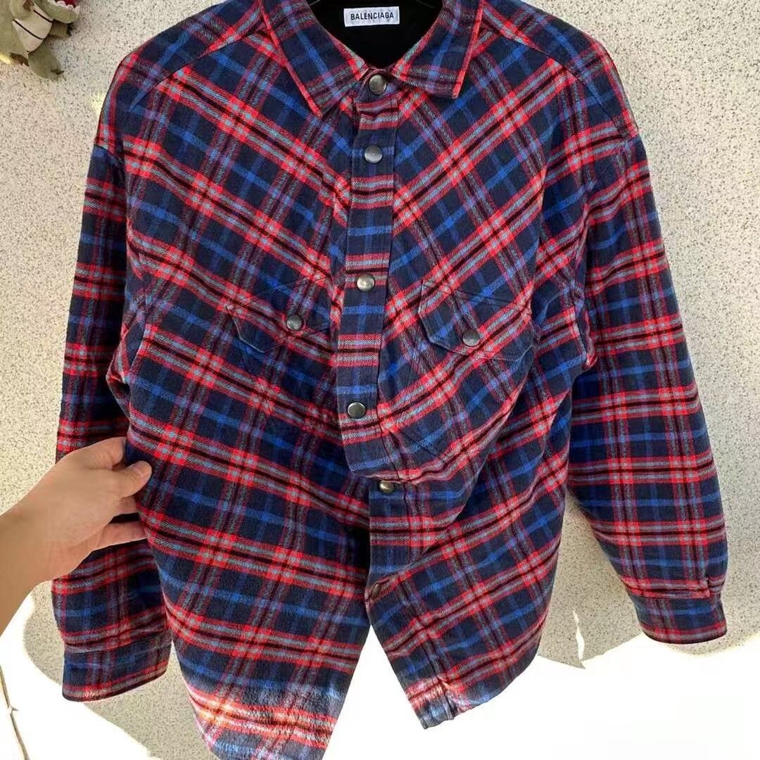 Balenciaga Balenciaga Oversized Plaid Cotton Jacket Size XS / US 0-2 / IT 36-38 - 4 Thumbnail
