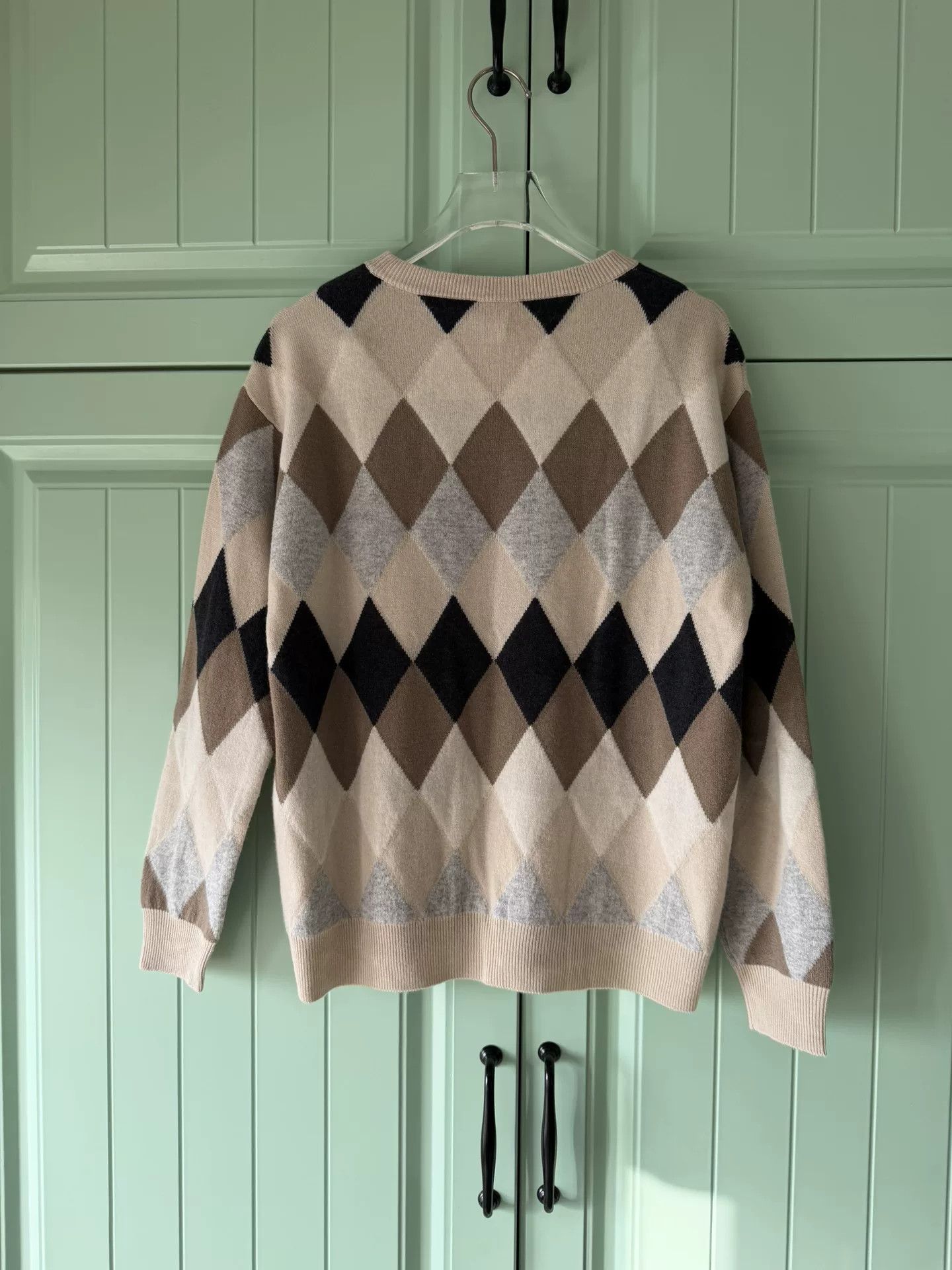 Brunello Cucinelli Brunello Cucinelli Argyle Cashmere Wool Sweater Size XS / US 0-2 / IT 36-38 - 2 Thumbnail