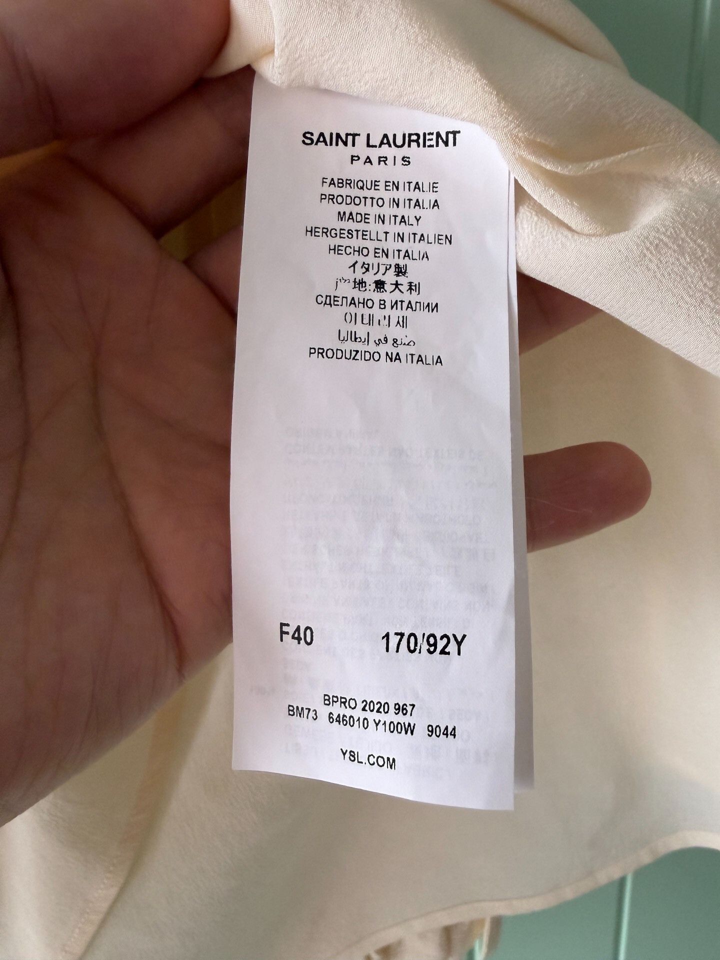 Yves Saint Laurent YSL Ivory Silk Ruffle Detail Shirt Size S / US 4 / IT 40 - 4 Thumbnail