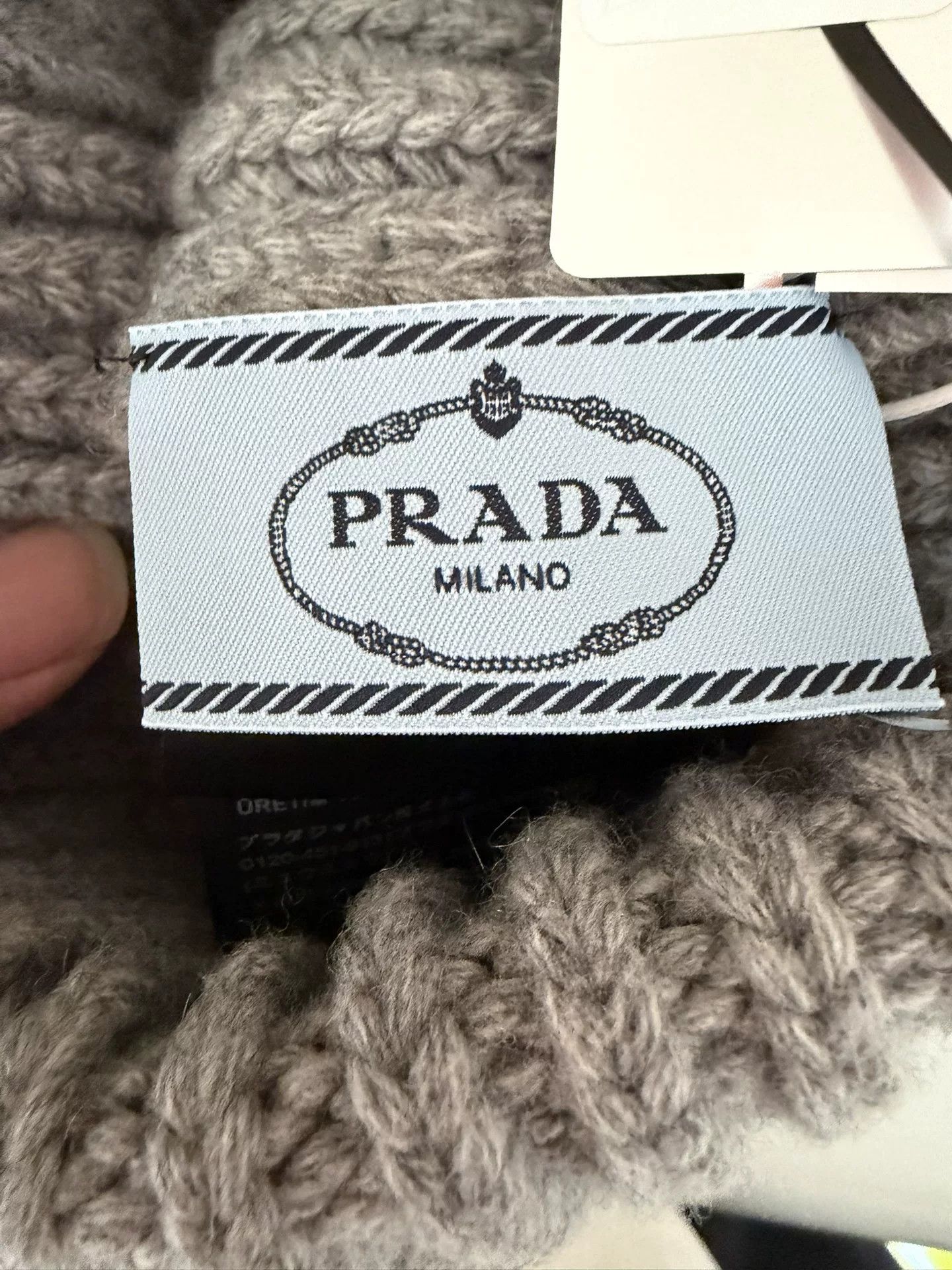 Prada Prada Gray Wool Knit Hat Size ONE SIZE - 4 Thumbnail