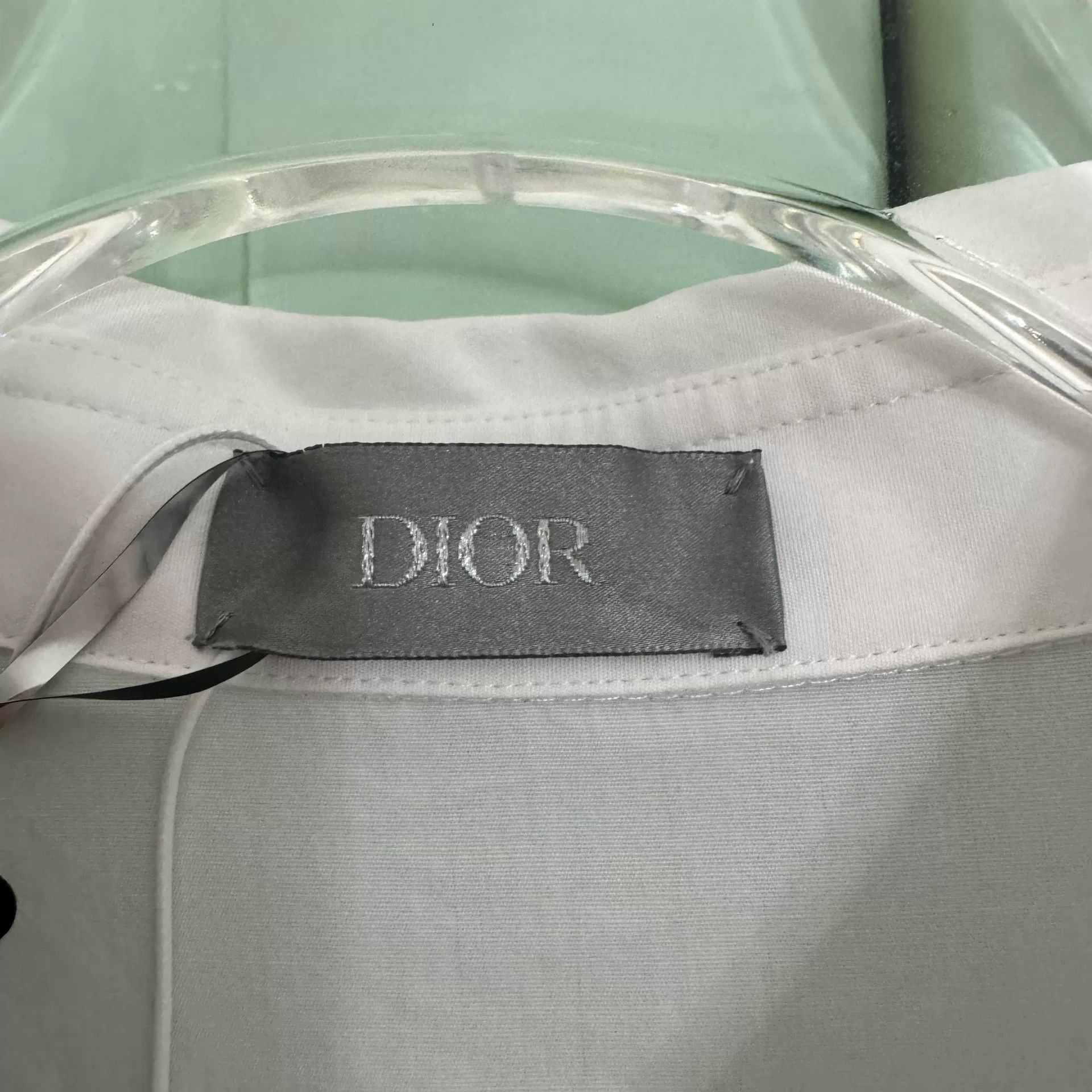 Dior Dior White Triangle Embroidery Shirt Size S / US 4 / IT 40 - 3 Thumbnail