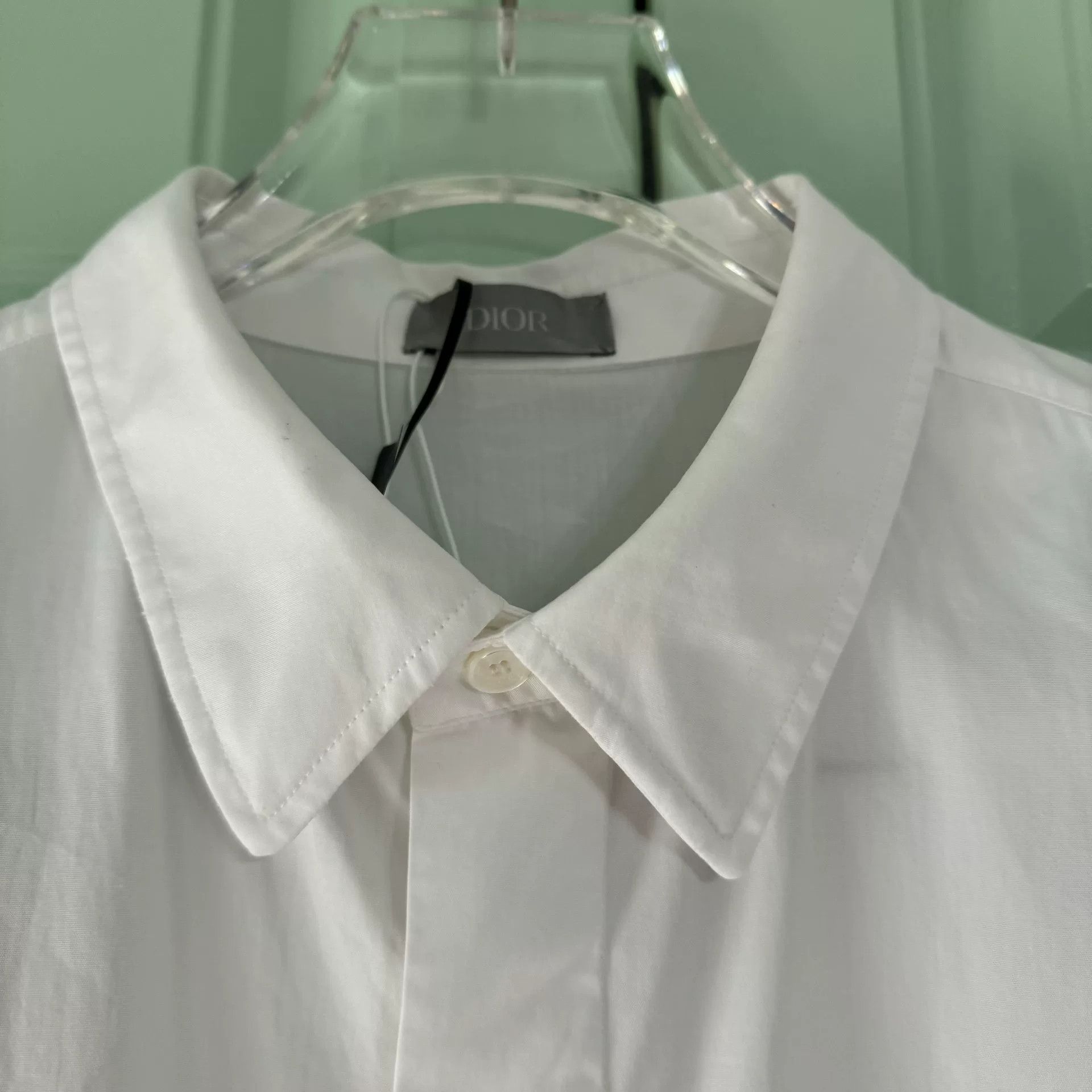 Dior Dior White Triangle Embroidery Shirt Size S / US 4 / IT 40 - 5 Thumbnail