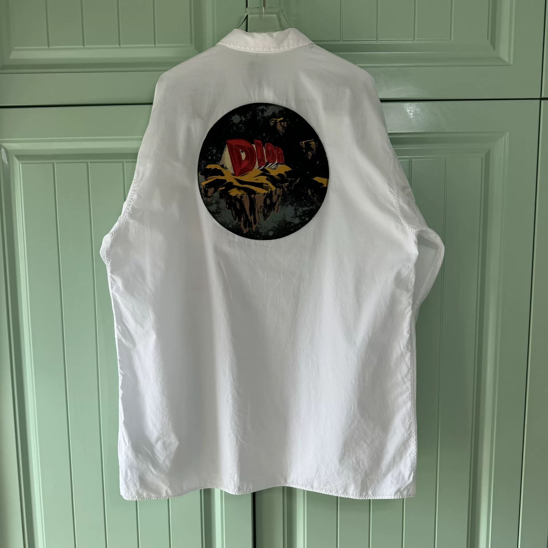 Dior Dior White Triangle Embroidery Shirt Size S / US 4 / IT 40 - 2 Thumbnail