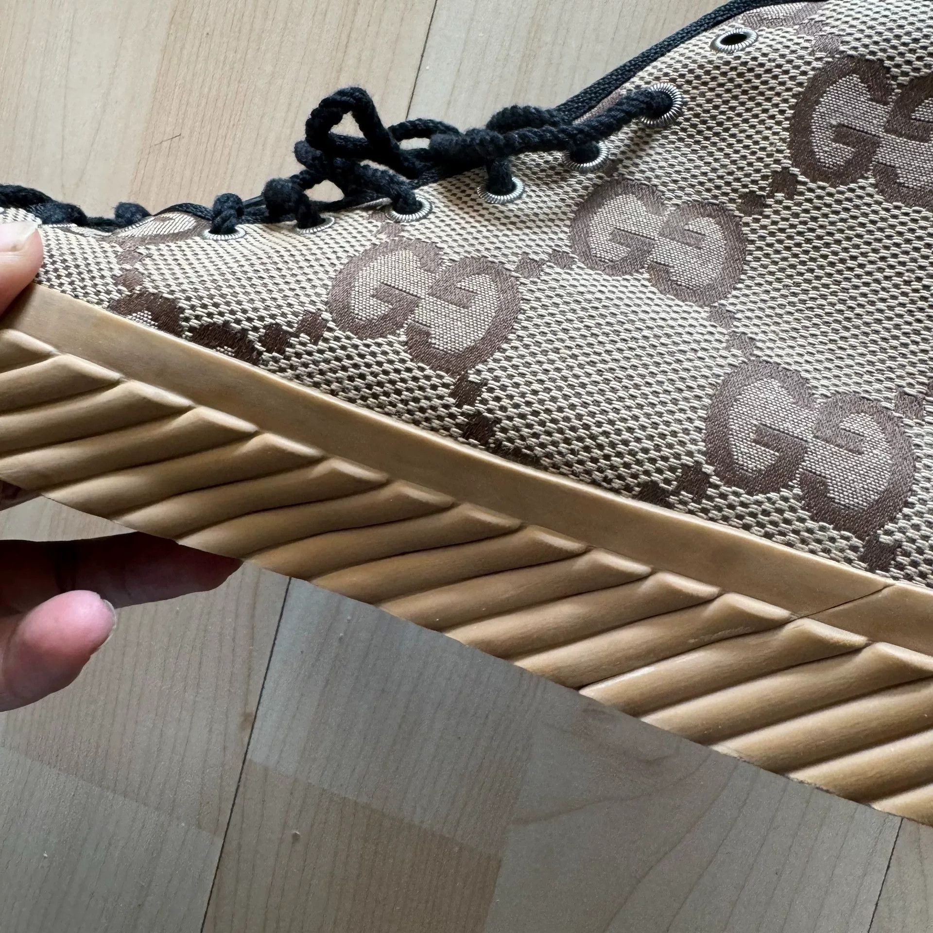 Gucci Gucci Monogram Print High-Top Canvas Shoes Size US 10 / EU 43 - 9 Thumbnail