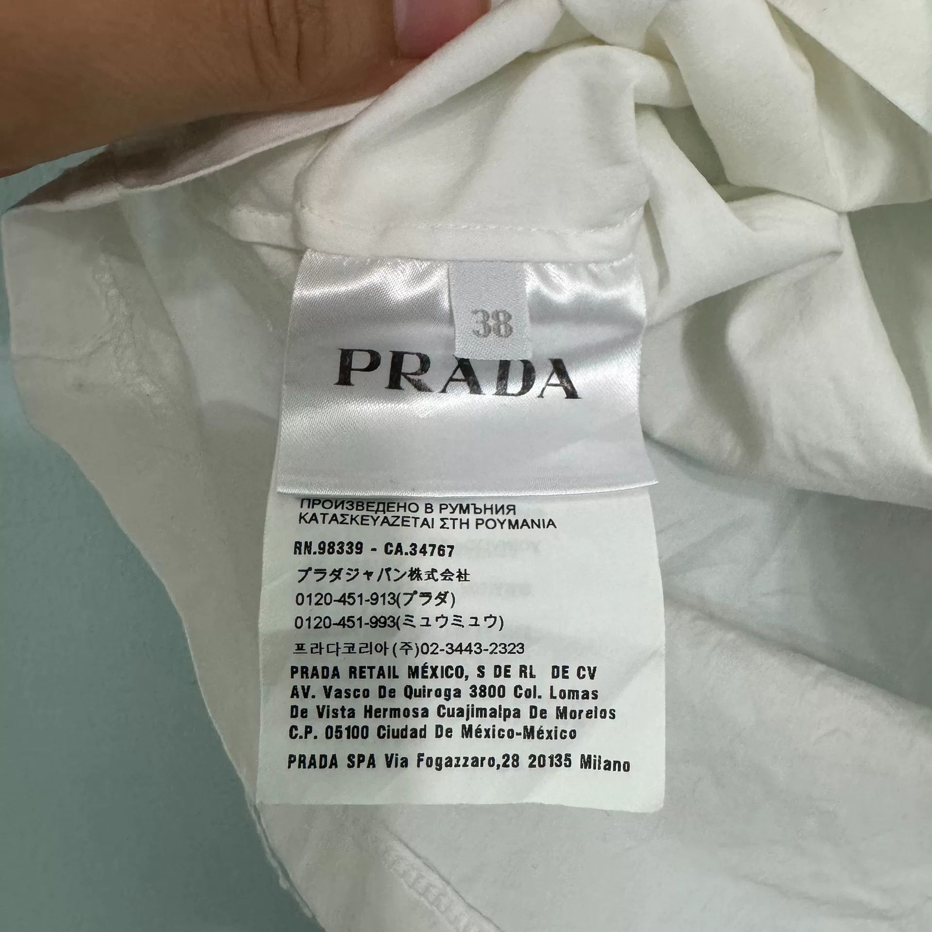 Prada Prada White Patchwork T-Shirt 38 Size S / US 4 / IT 40 - 4 Thumbnail