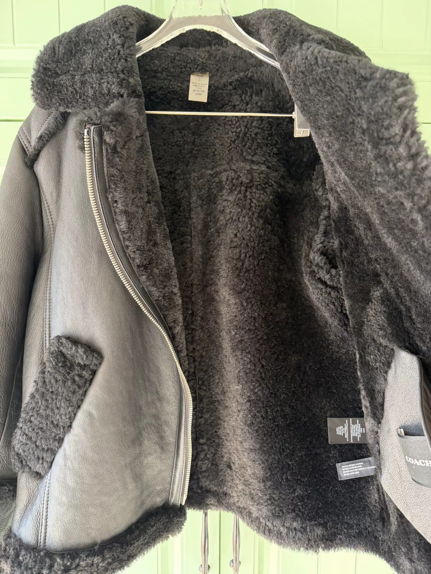 Coach COACH Black Shearling Pilot Jacket Size S / US 4 / IT 40 - 7 Thumbnail
