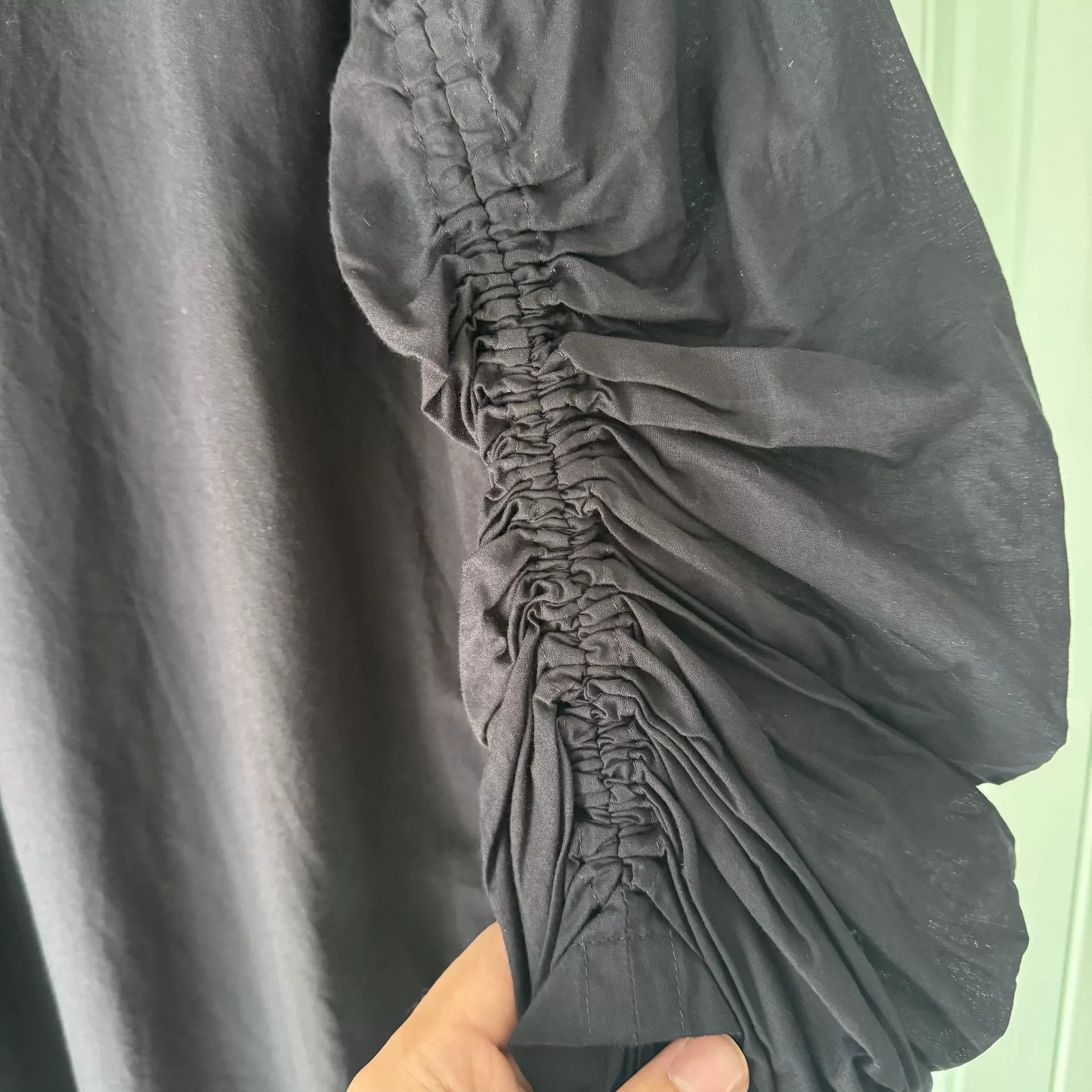 Ann Demeulemeester Ann Demeulemeester Black Ruched Sleeve Shirt Size S / US 4 / IT 40 - 8 Thumbnail