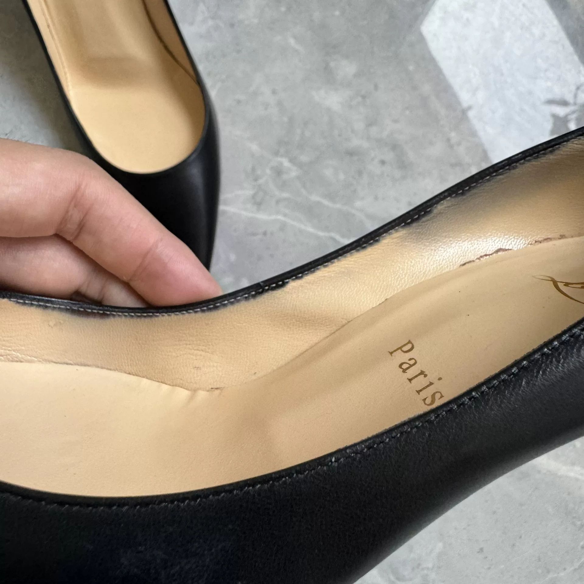 Christian Louboutin Christian Louboutin Black Patent Leather Heels Size US 7.5 / IT 37.5 - 8 Thumbnail