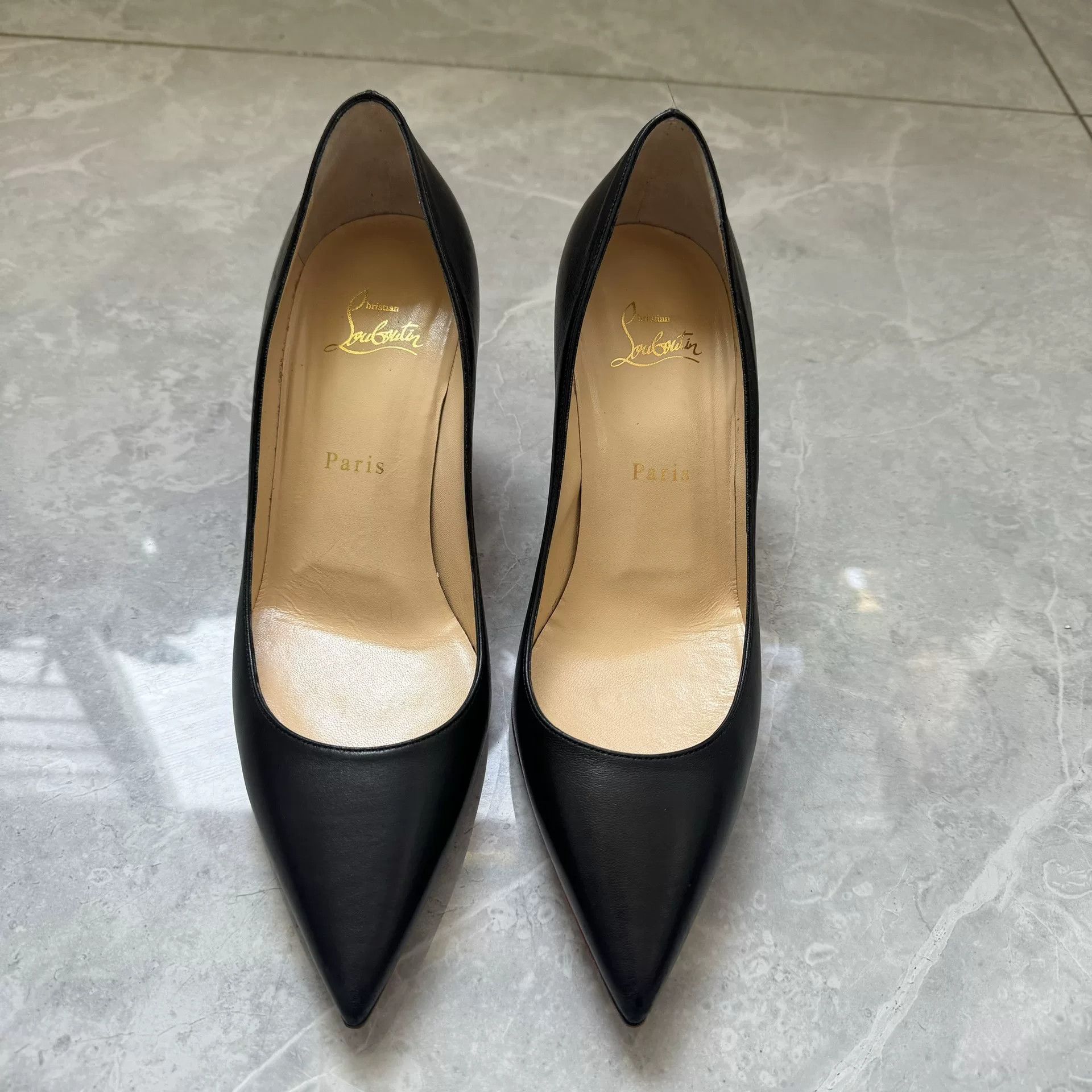 Christian Louboutin Christian Louboutin Black Patent Leather Heels Size US 7.5 / IT 37.5 - 2 Thumbnail