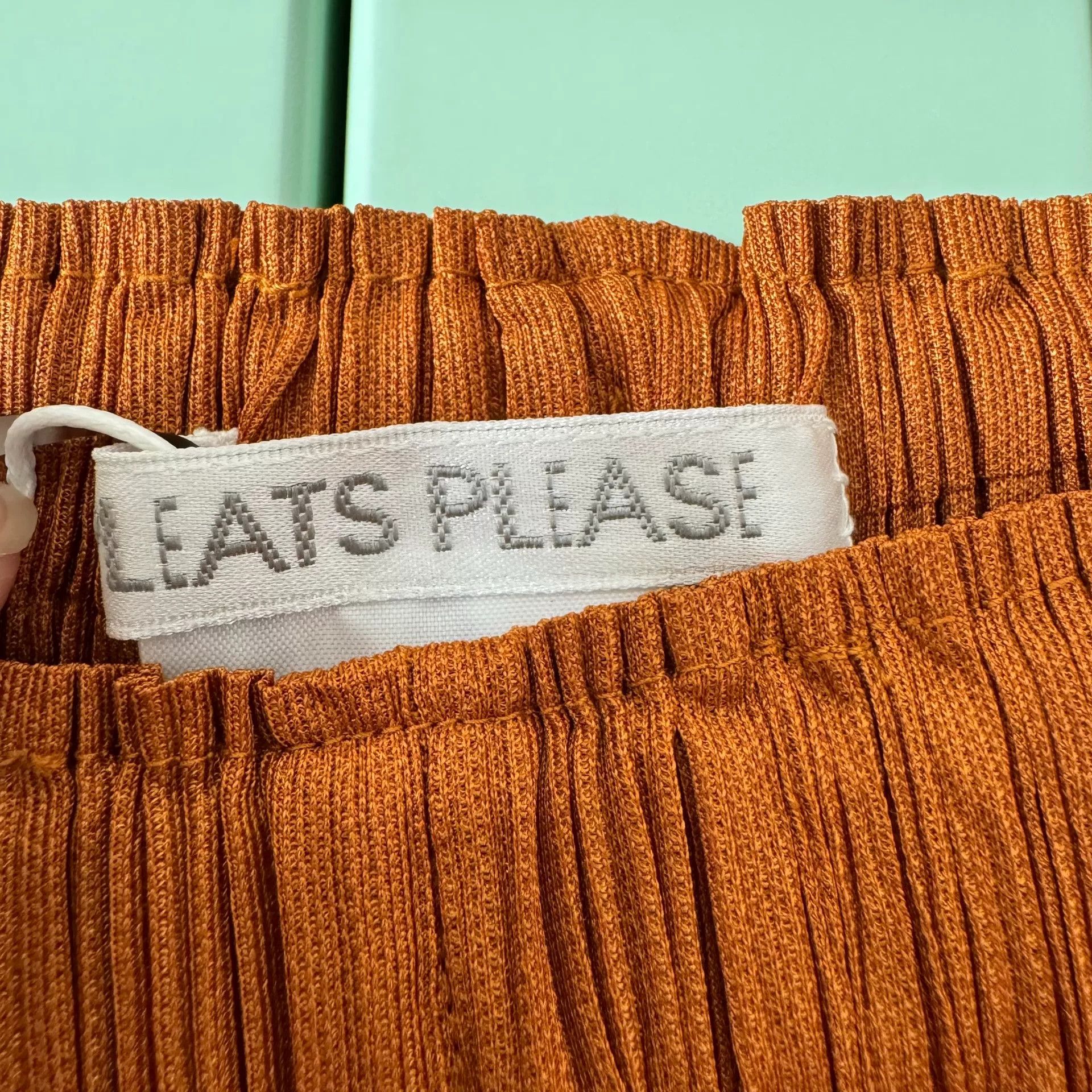 Issey Miyake PLEATS PLEASE Orange Pleated Pants Size 29" - 3 Thumbnail