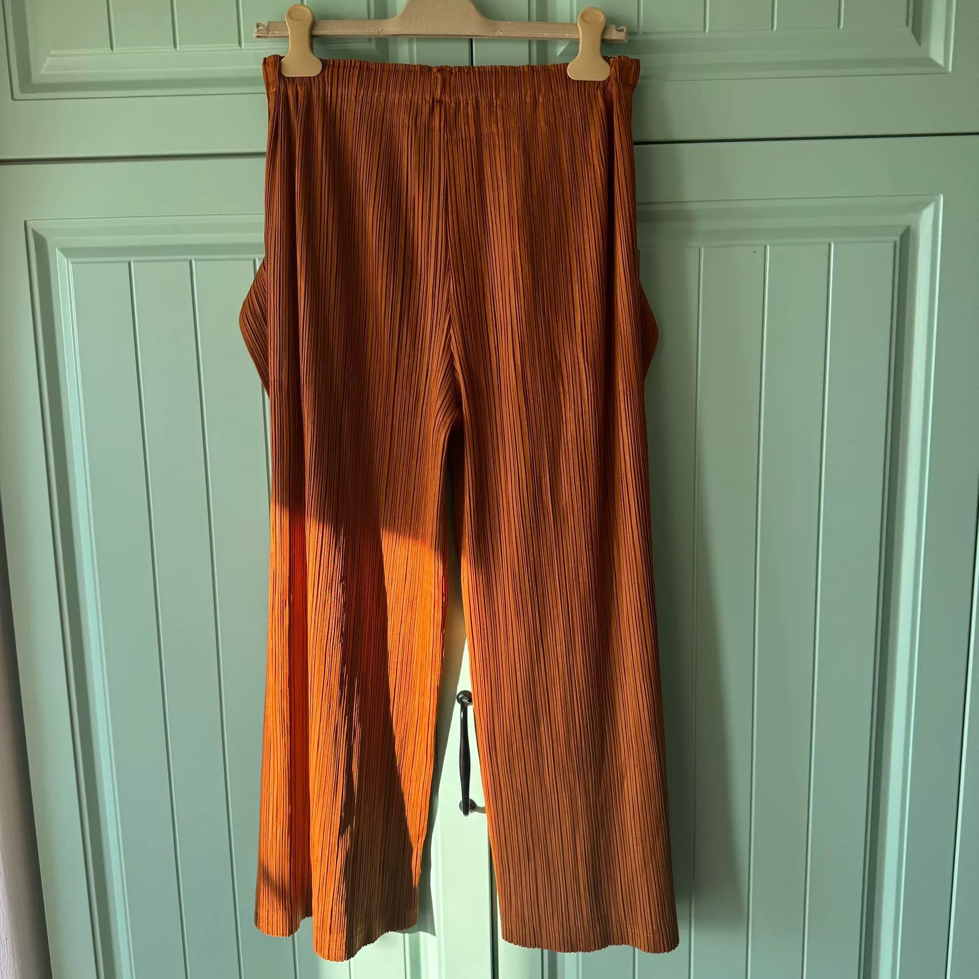 Issey Miyake PLEATS PLEASE Orange Pleated Pants Size 29" - 2 Thumbnail
