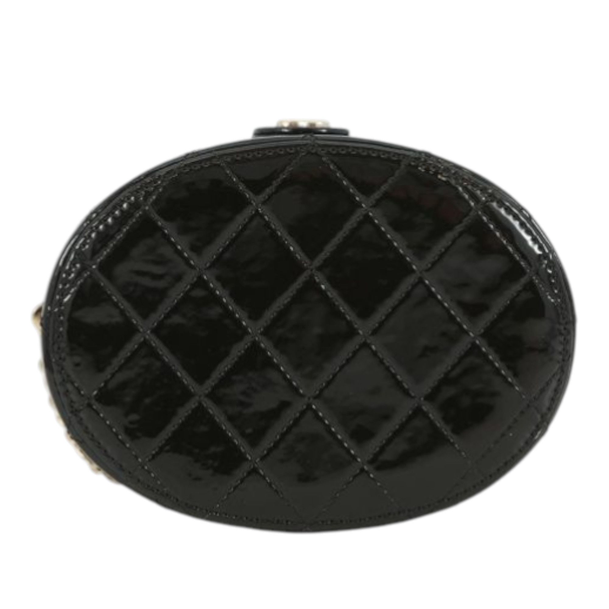 Chanel Chanel CC Quilted Patent Round Vanity Clutch With Chain Size ONE SIZE - 3 Thumbnail