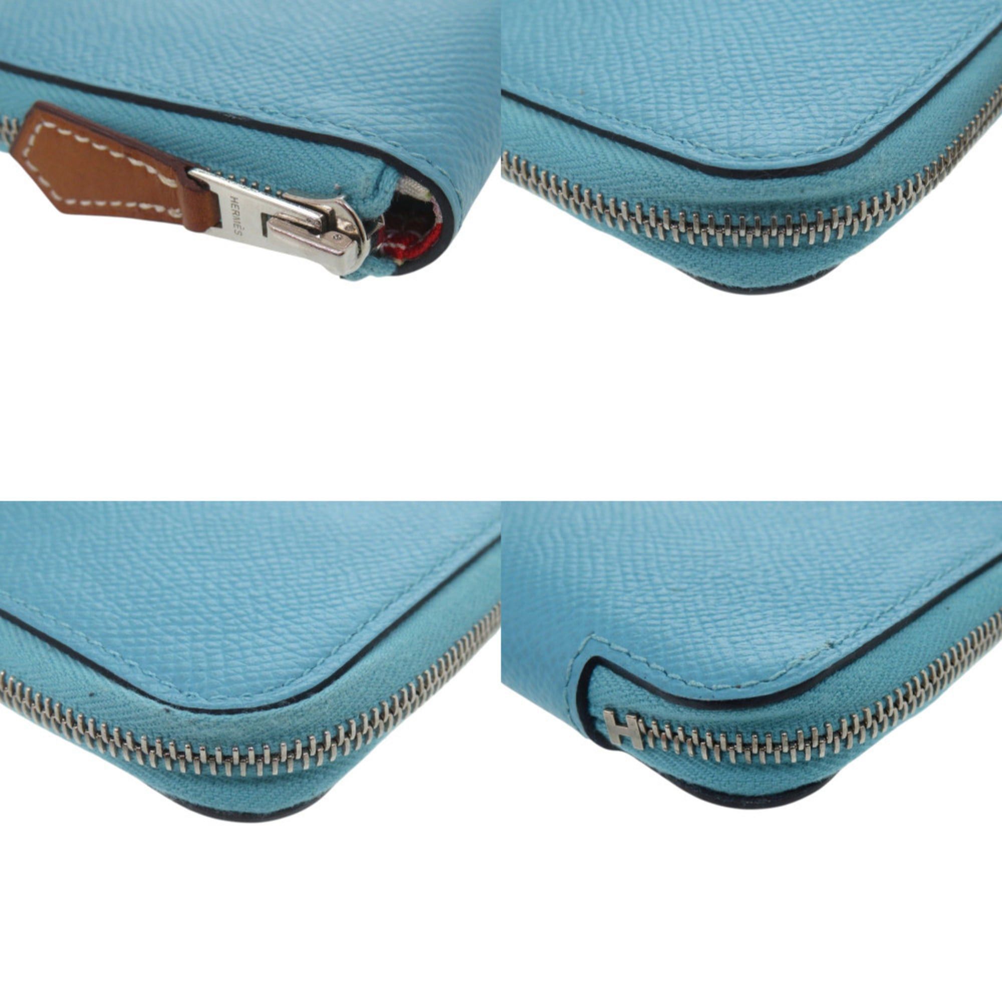 Hermes Hermes Hermès Azap Silkin Compact Mini, Epsom Leather, Blue du Nord, D Stamp (2019), Wallet/Coin Case, Blue, 0126 Size ONE SIZE - 3 Thumbnail