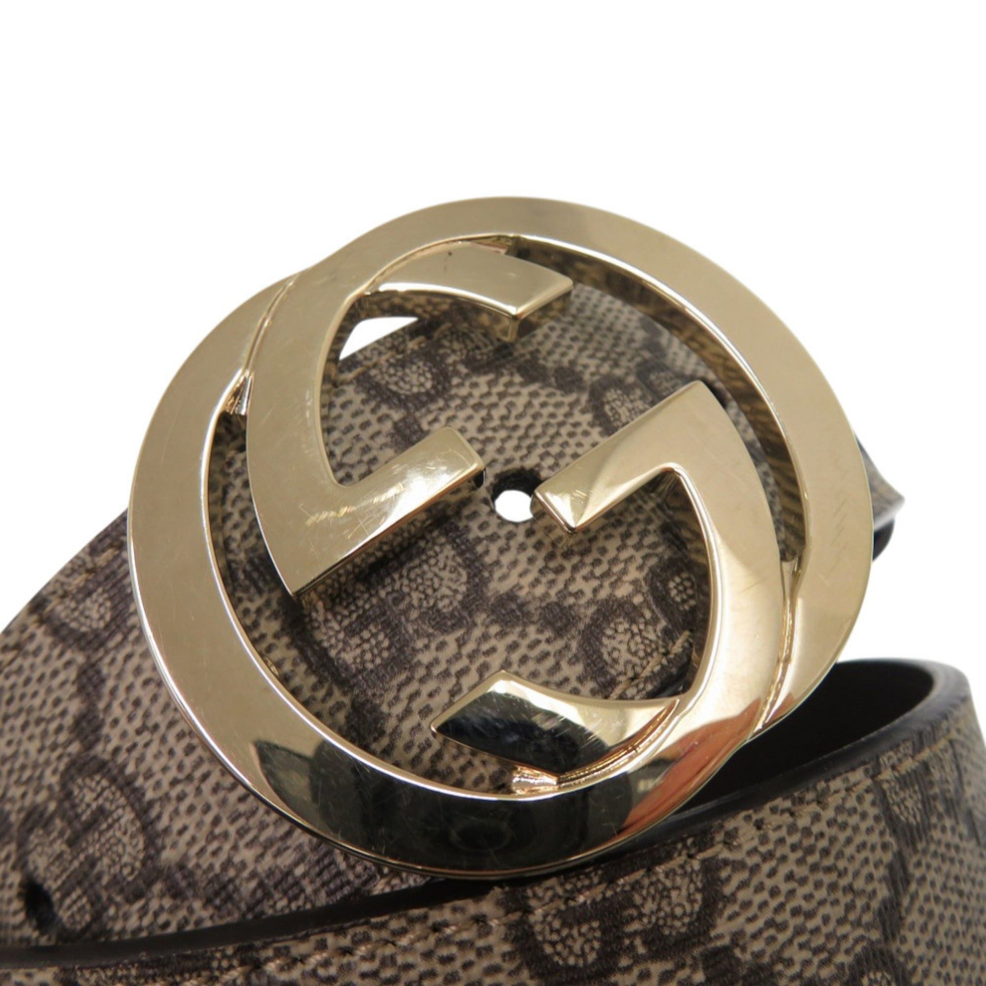 Gucci Excellent condition Gucci GG buckle belt 370543 leather beige 1779 Size ONE SIZE - 2 Thumbnail